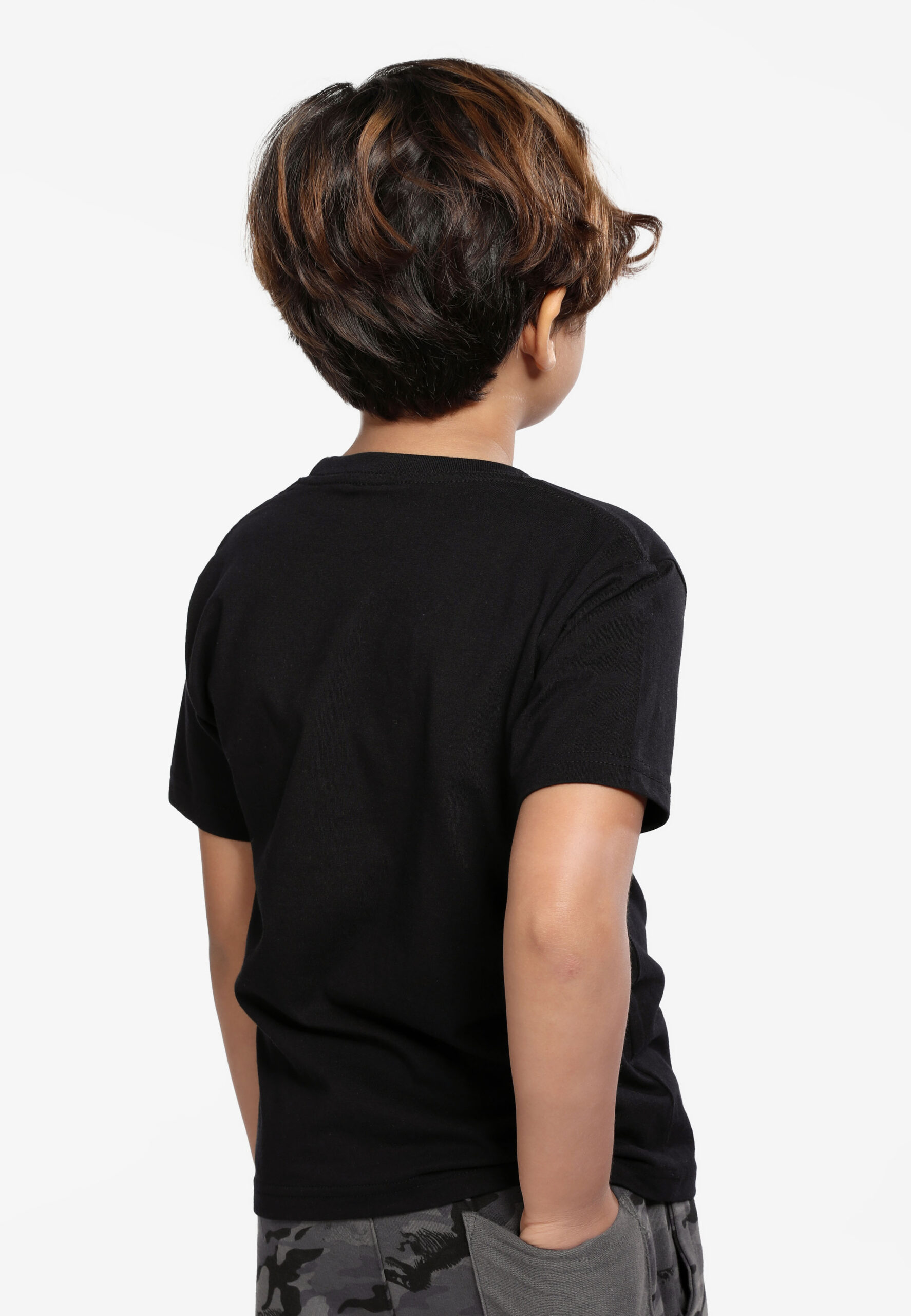 100% Cotton Round Neck Kids-Black (PK-901-09) - Image 3