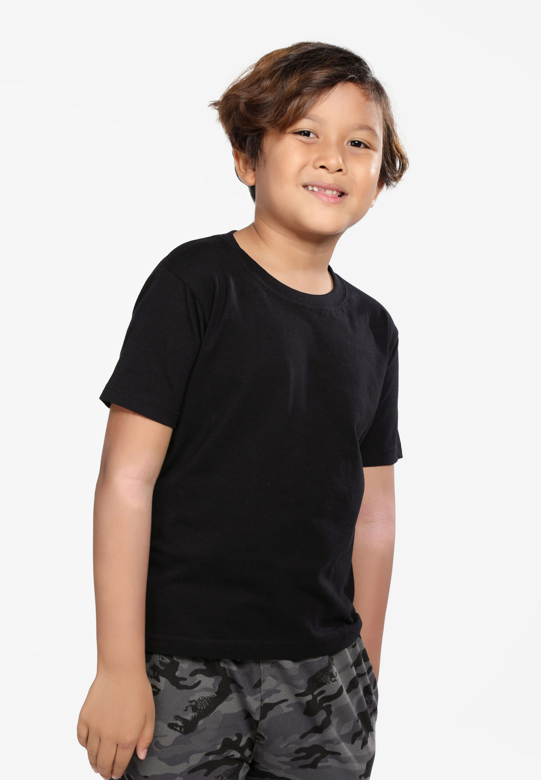 100% Cotton Round Neck Kids-Black (PK-901-09) - Image 4
