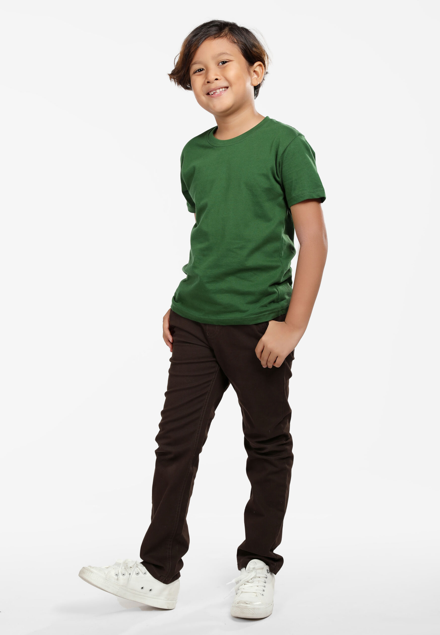 100% Cotton Round Neck Kids-Bottle Green (PK-901-44) - Image 7