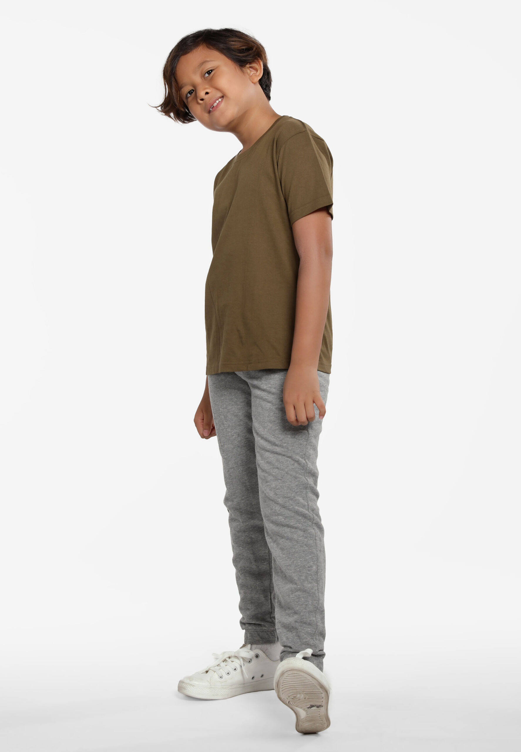 100% Cotton Round Neck Kids-Khaki (PK-901-59) - Image 7