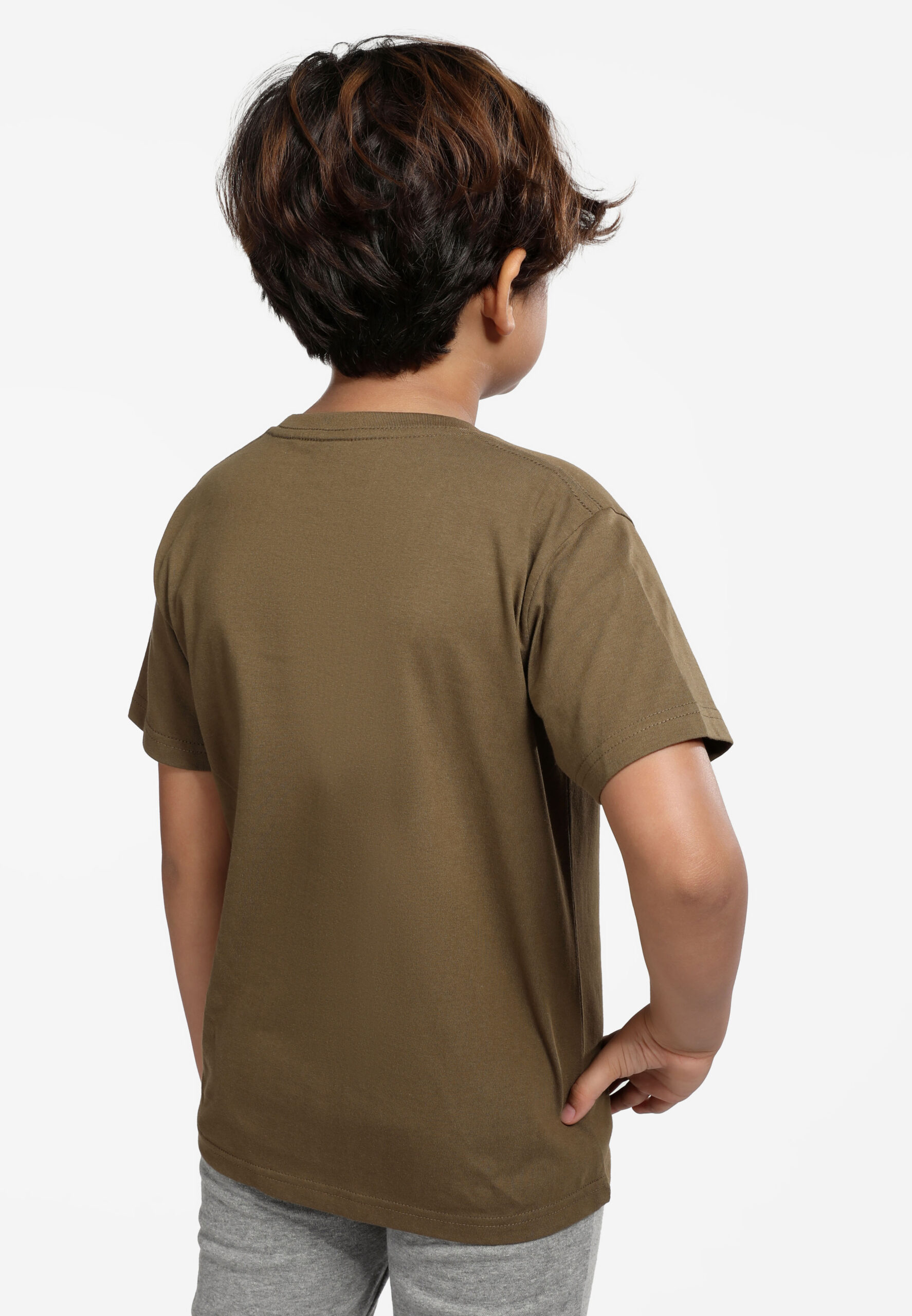 100% Cotton Round Neck Kids-Khaki (PK-901-59) - Image 8