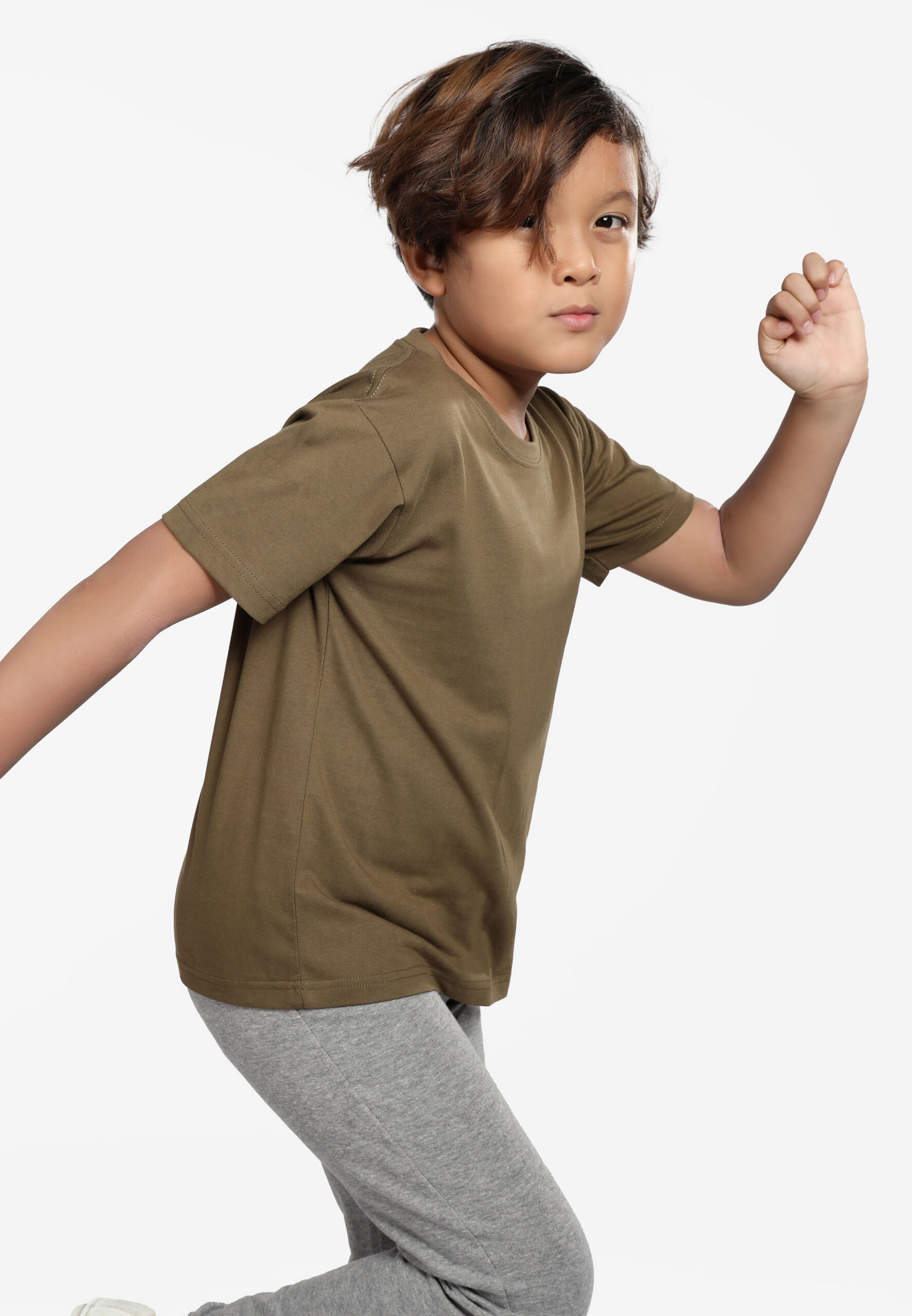 100% Cotton Round Neck Kids-Khaki (PK-901-59) - Image 9