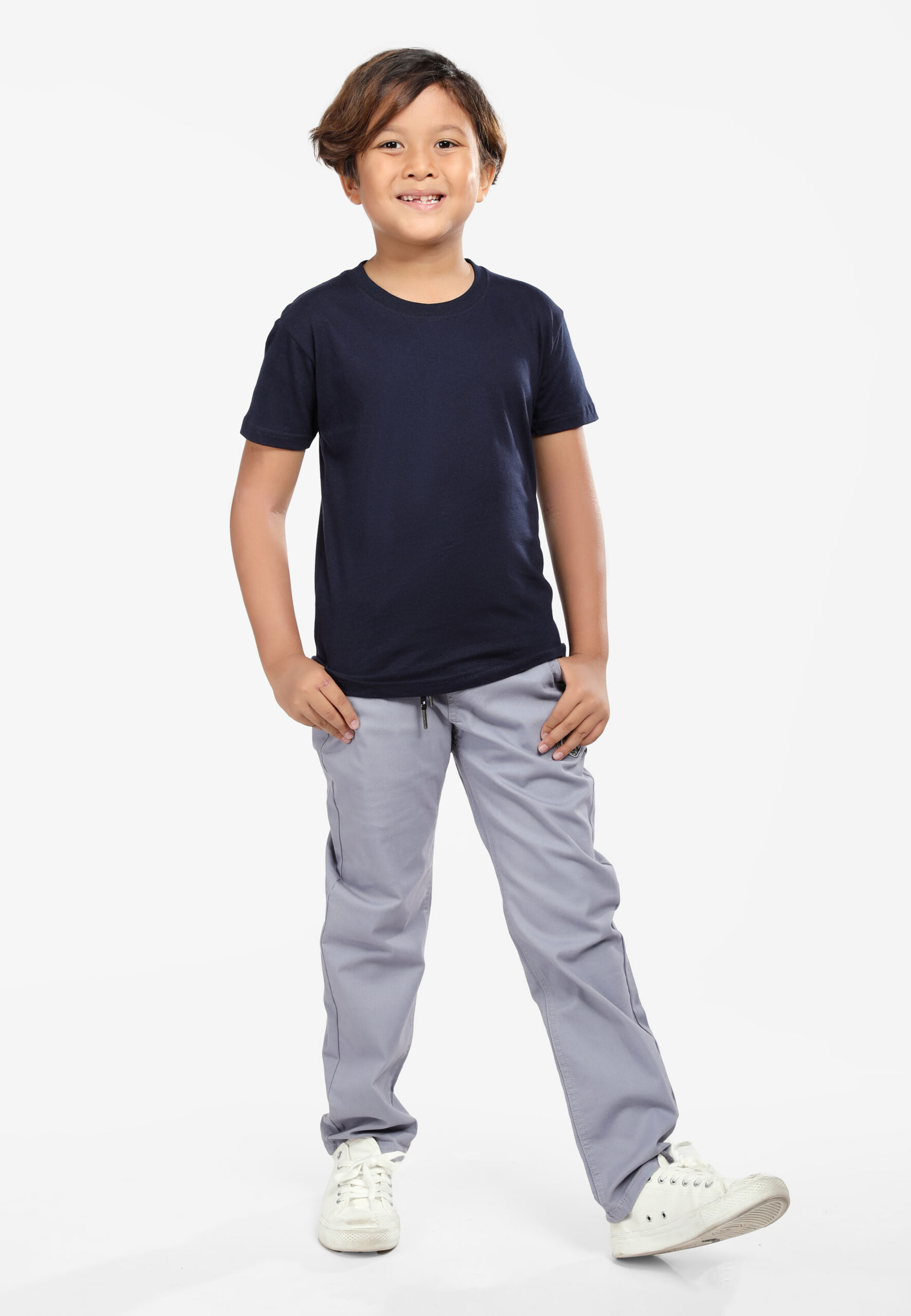 100% Cotton Round Neck Kids-Navy (PK-901-08) - Image 7