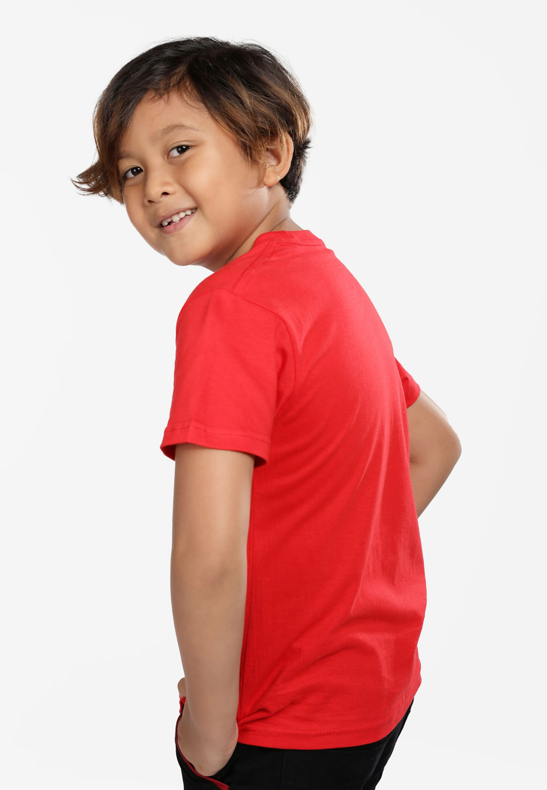 100% Cotton Round Neck Kids-Red (PK-901-06) - Image 3