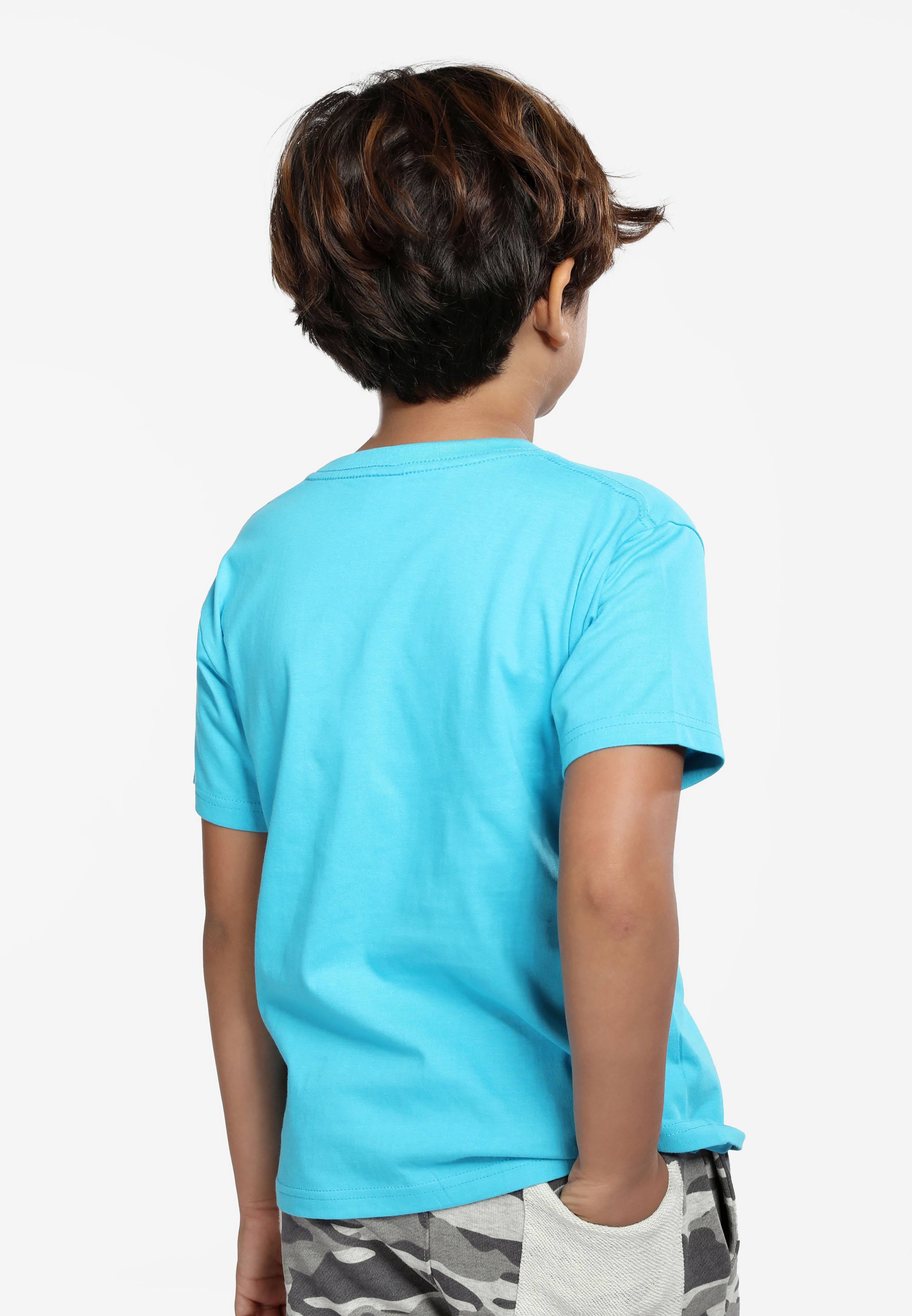 100% Cotton Round Neck Kids-Turquoise (PK-901-24) - Panbasic