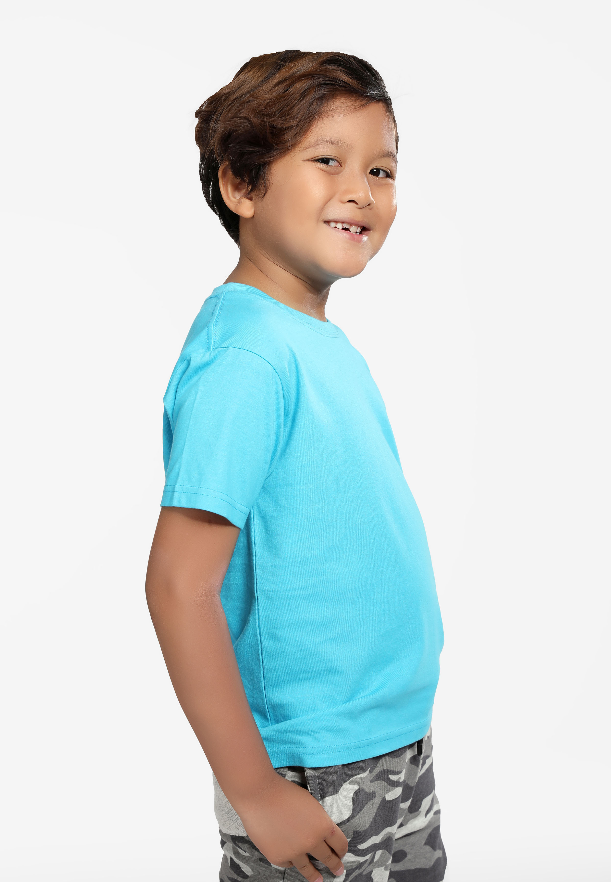 100% Cotton Round Neck Kids-Turquoise (PK-901-24) - Panbasic