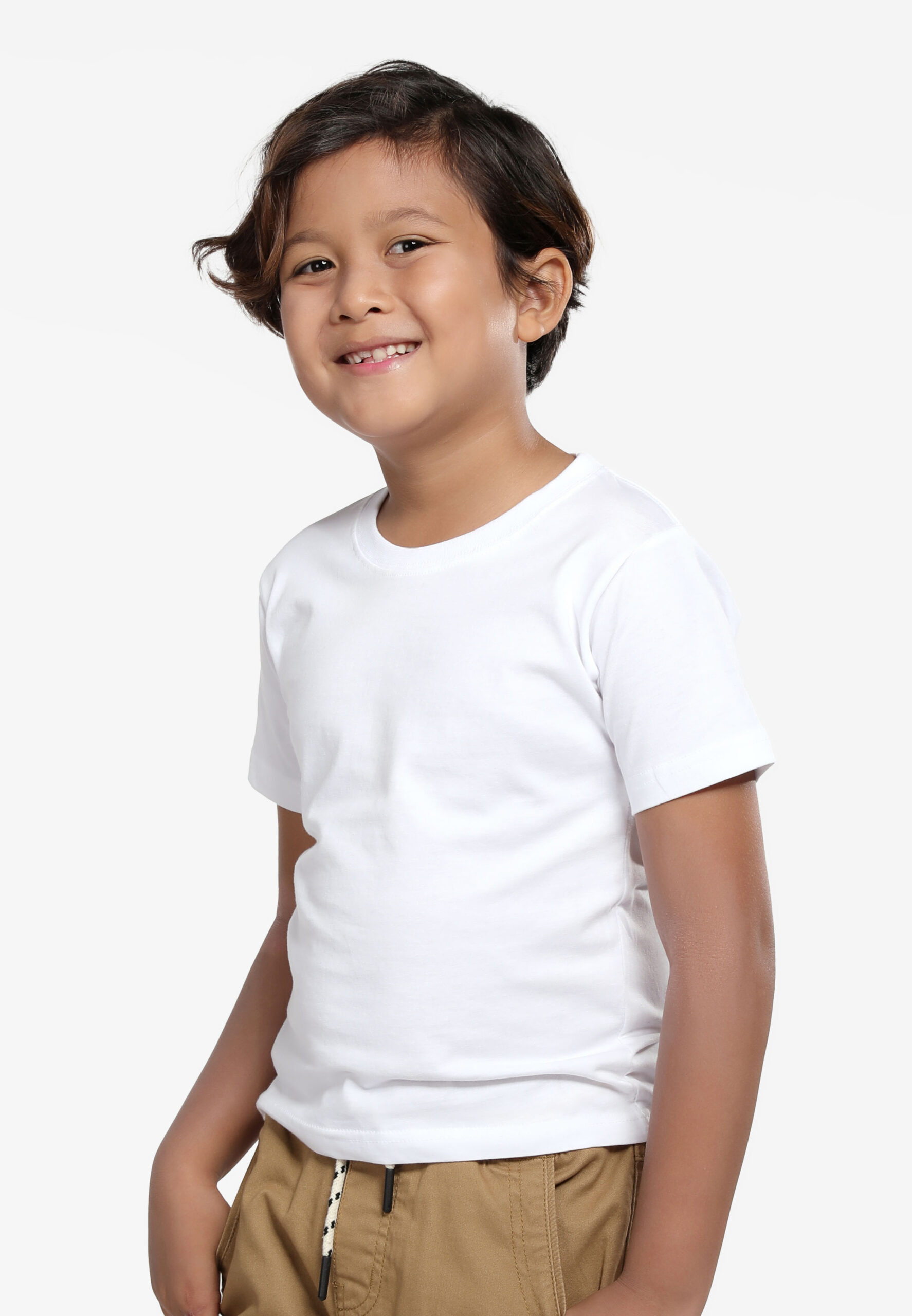 100% Cotton Round Neck Kids-White (PK-901-01) - Image 3