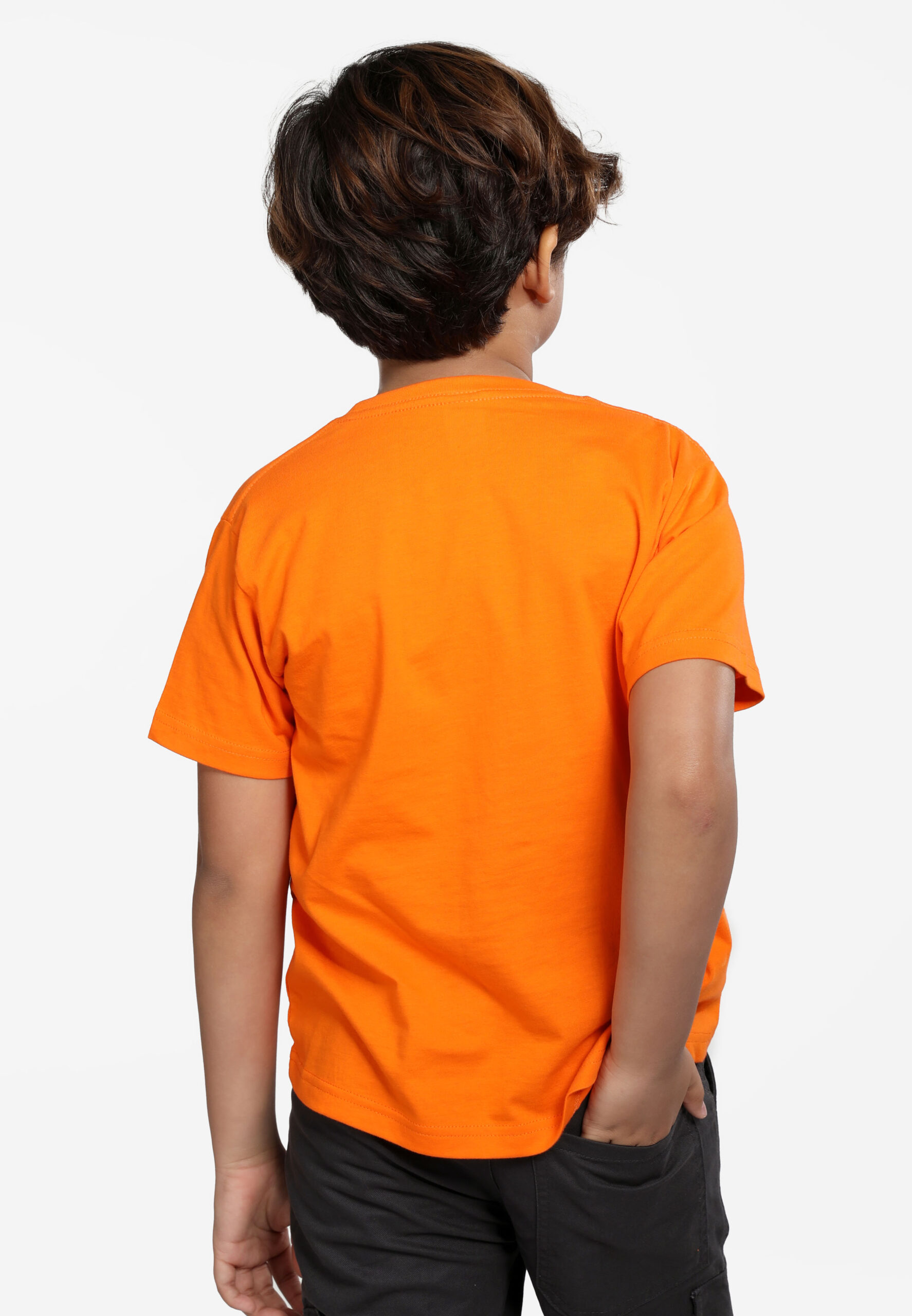 100% Cotton Round Neck Kids-Orange (PK-901-04) - Image 3