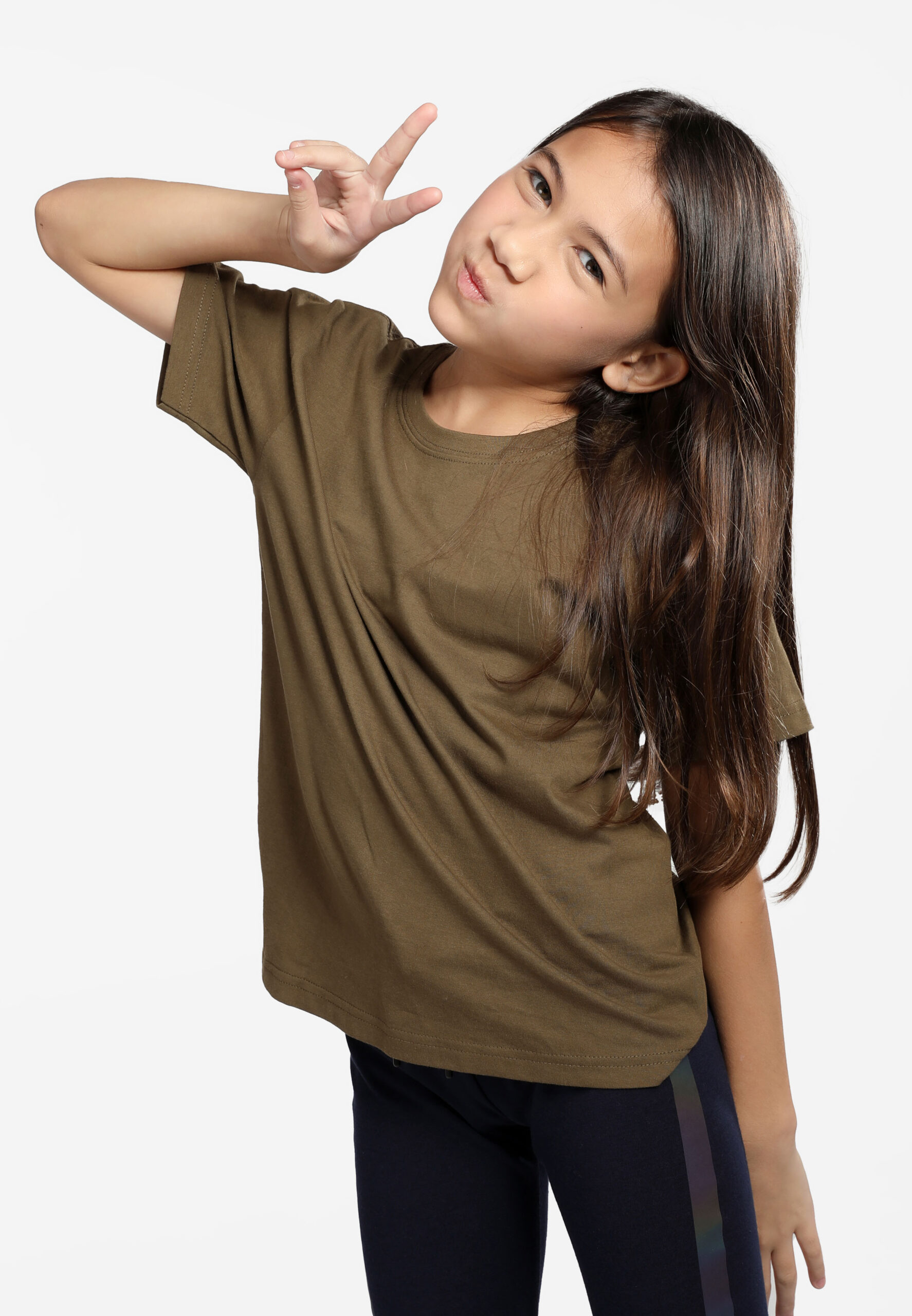 100% Cotton Round Neck Kids-Khaki (PK-901-59) - Image 4
