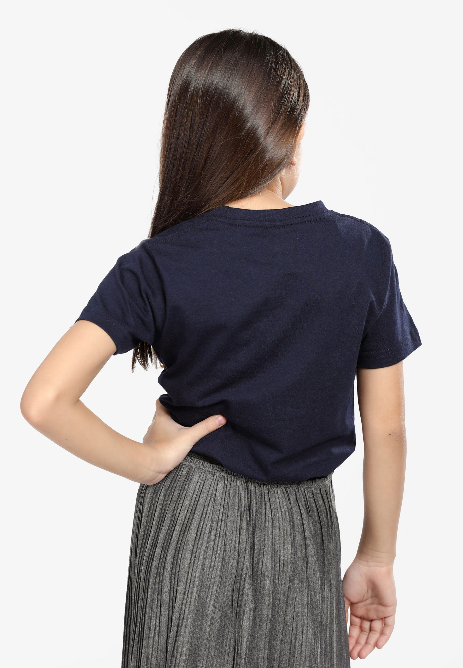 100% Cotton Round Neck Kids-Navy (PK-901-08) - Image 3