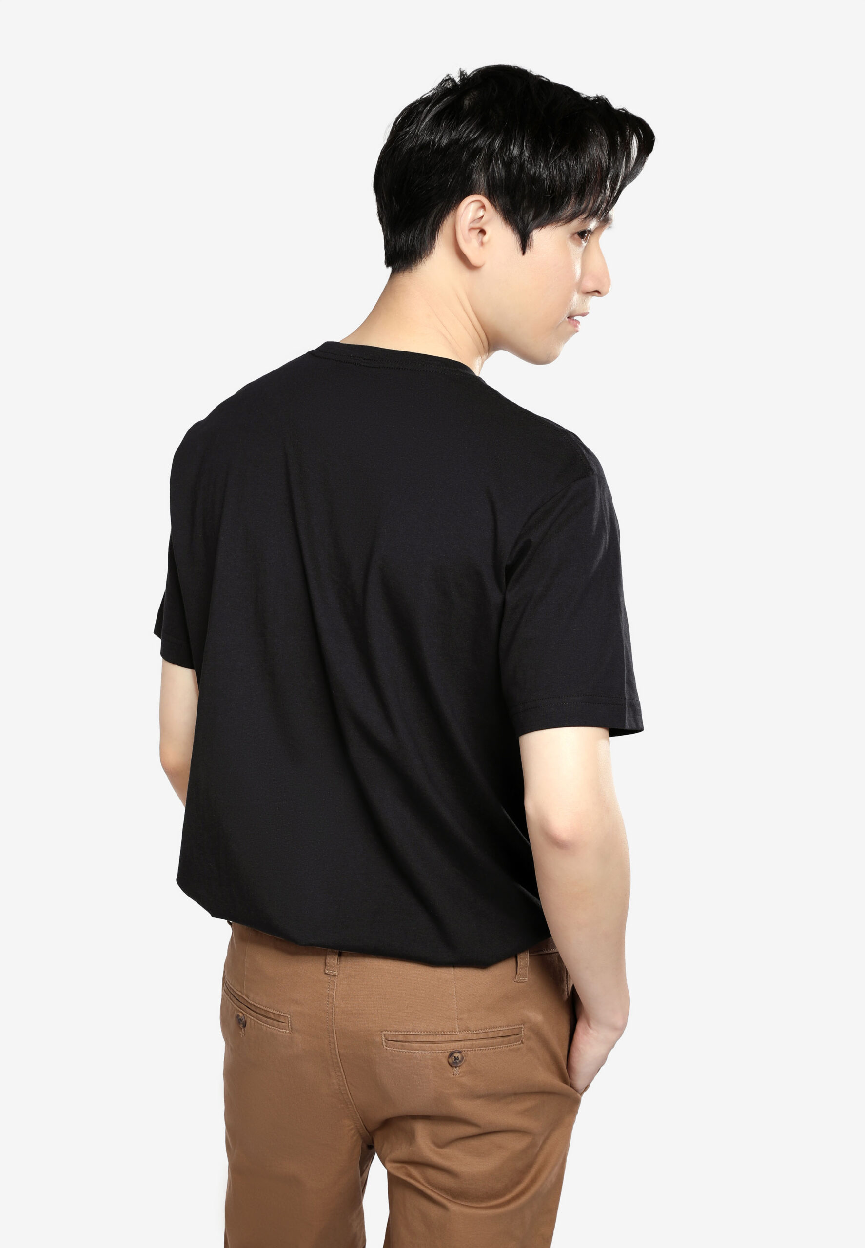 Premium Cotton Round Neck- Black (P-902-09) - Image 3