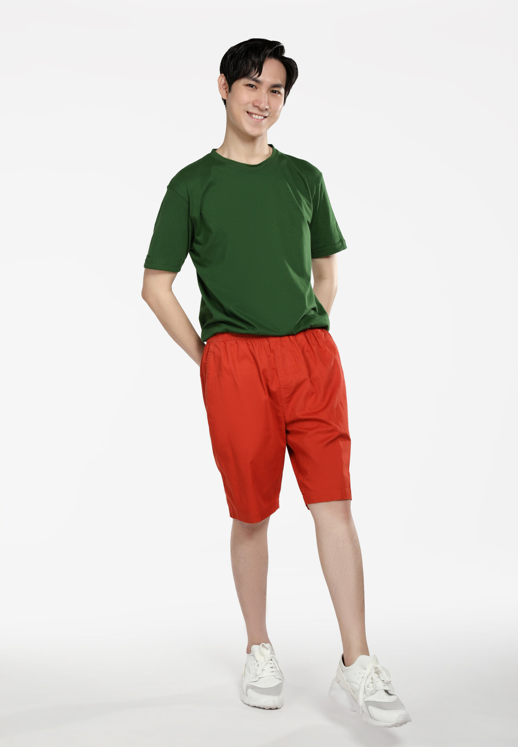 100% Cotton Round Neck (160 grams)- Bottle Green (P-901-44) - Image 7