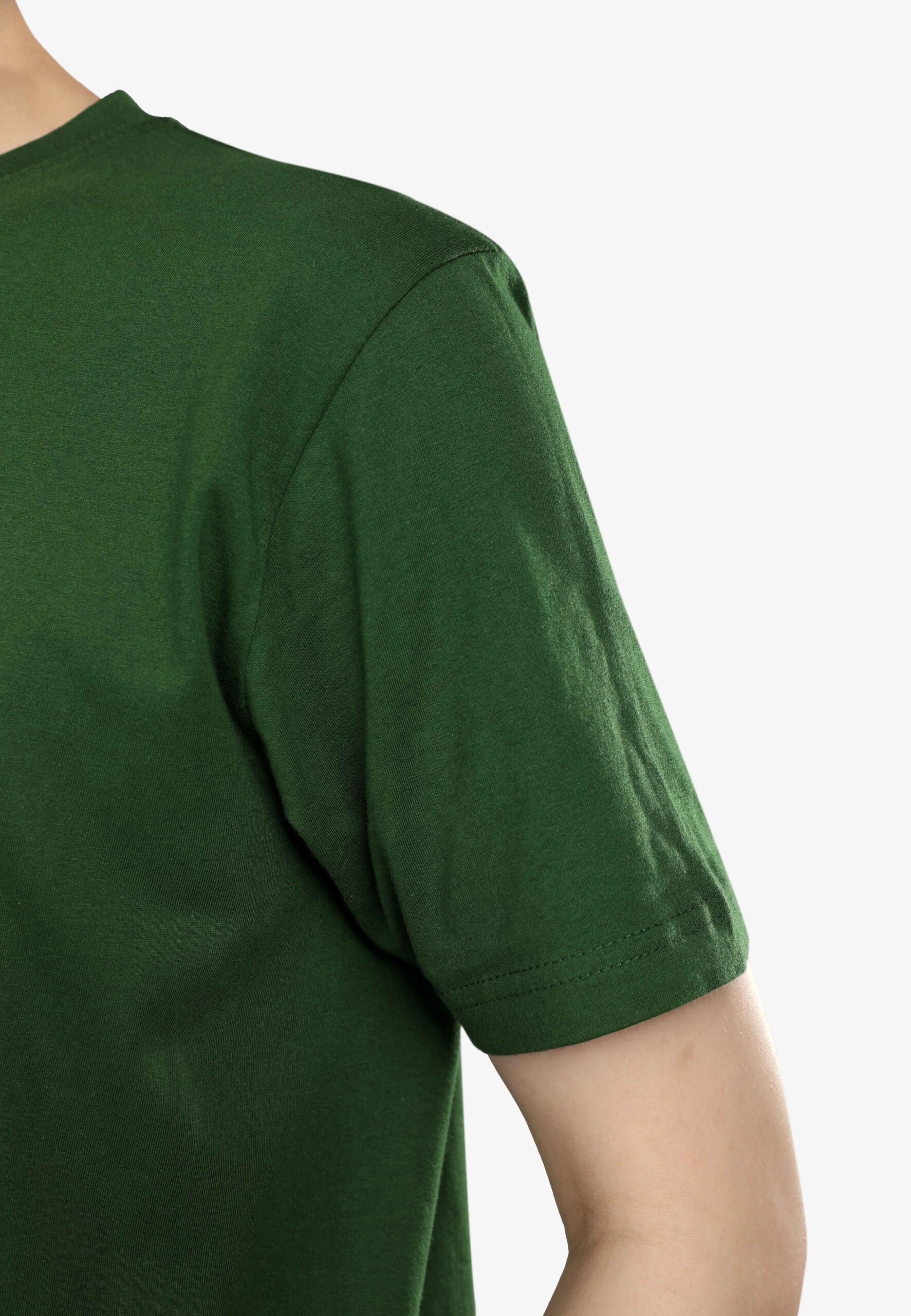 100% Cotton Round Neck (160 grams)- Bottle Green (P-901-44) - Image 10