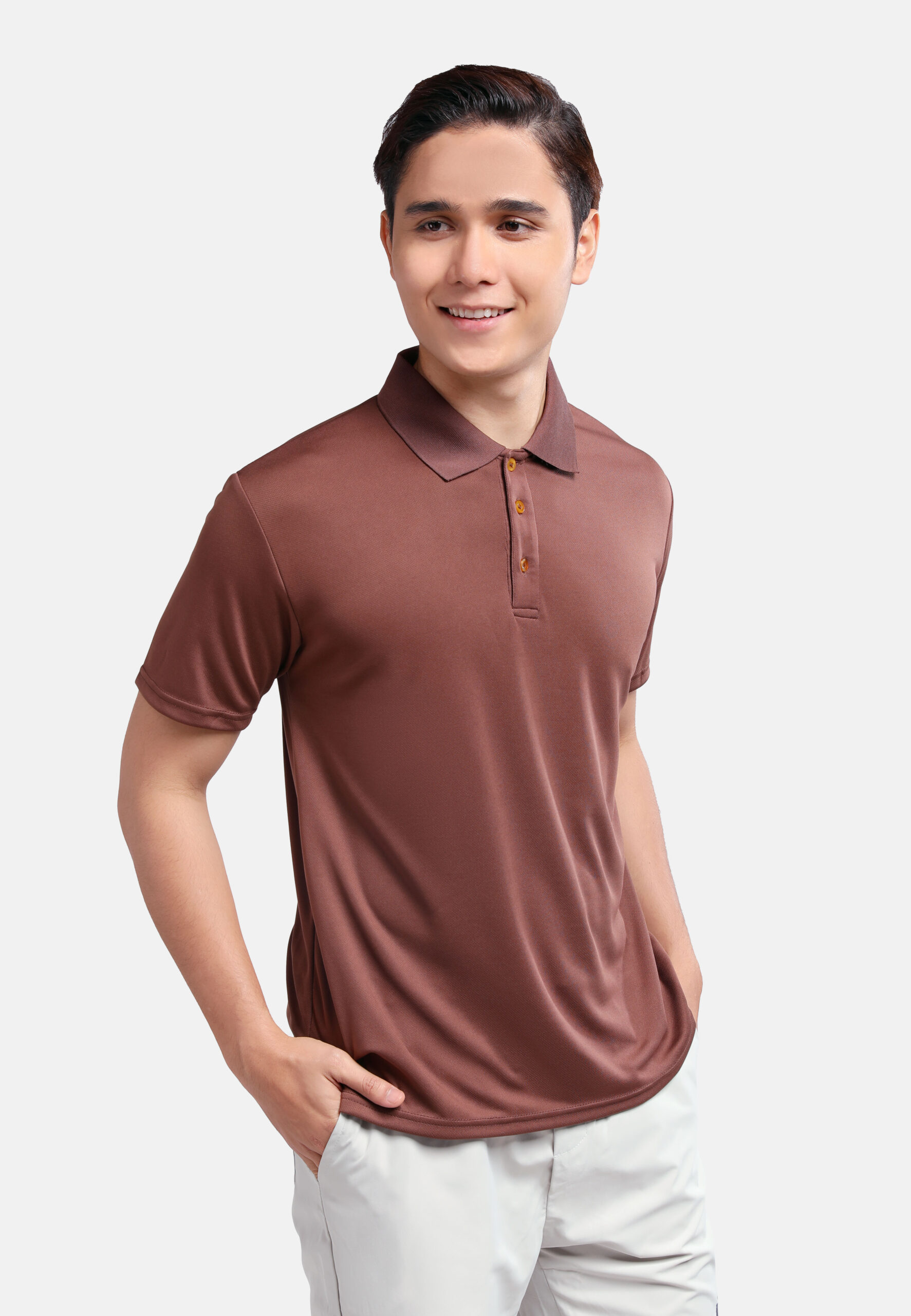 AIRtec Quick Dry Polo- Microfiber Mini Mesh-Dark Brown (P-703-34) - Image 8