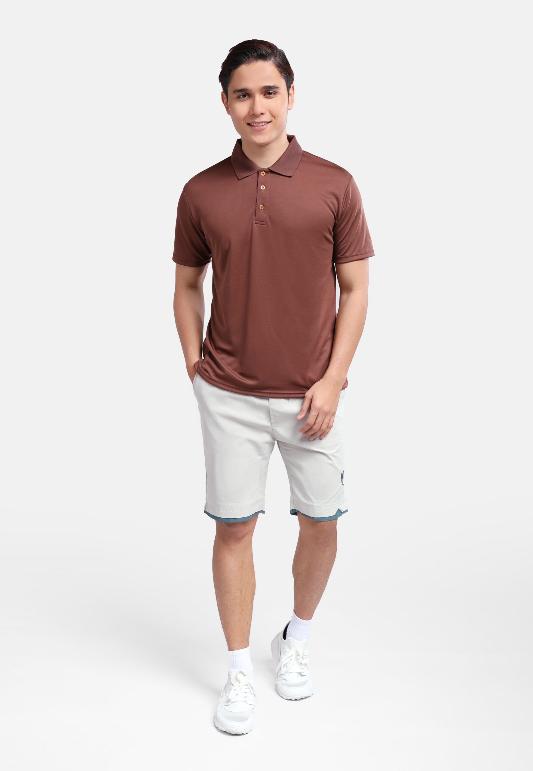 AIRtec Quick Dry Polo- Microfiber Mini Mesh-Dark Brown (P-703-34) - Image 9