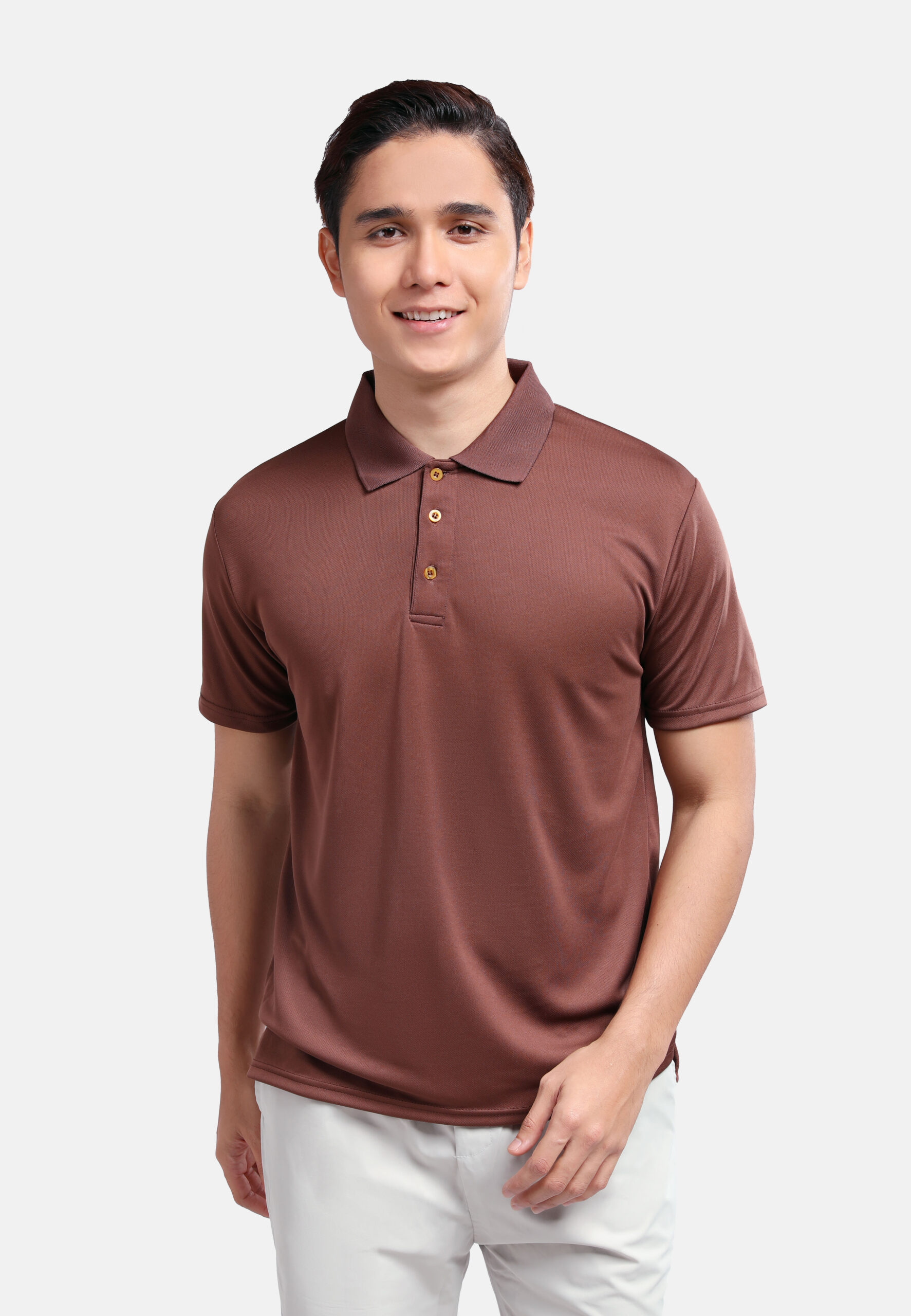 AIRtec Quick Dry Polo- Microfiber Mini Mesh-Dark Brown (P-703-34) - Image 10