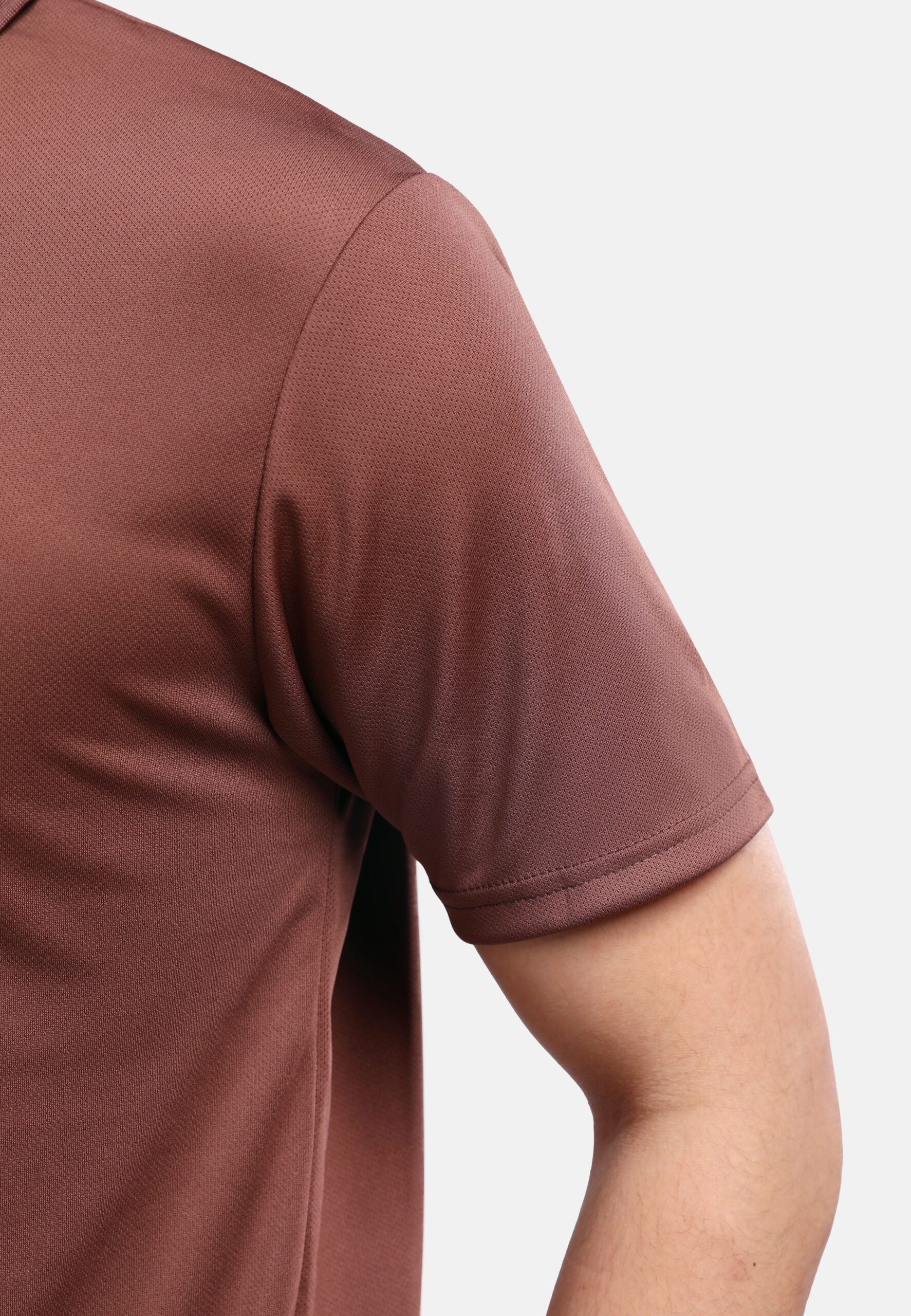 AIRtec Quick Dry Polo- Microfiber Mini Mesh-Dark Brown (P-703-34) - Image 12