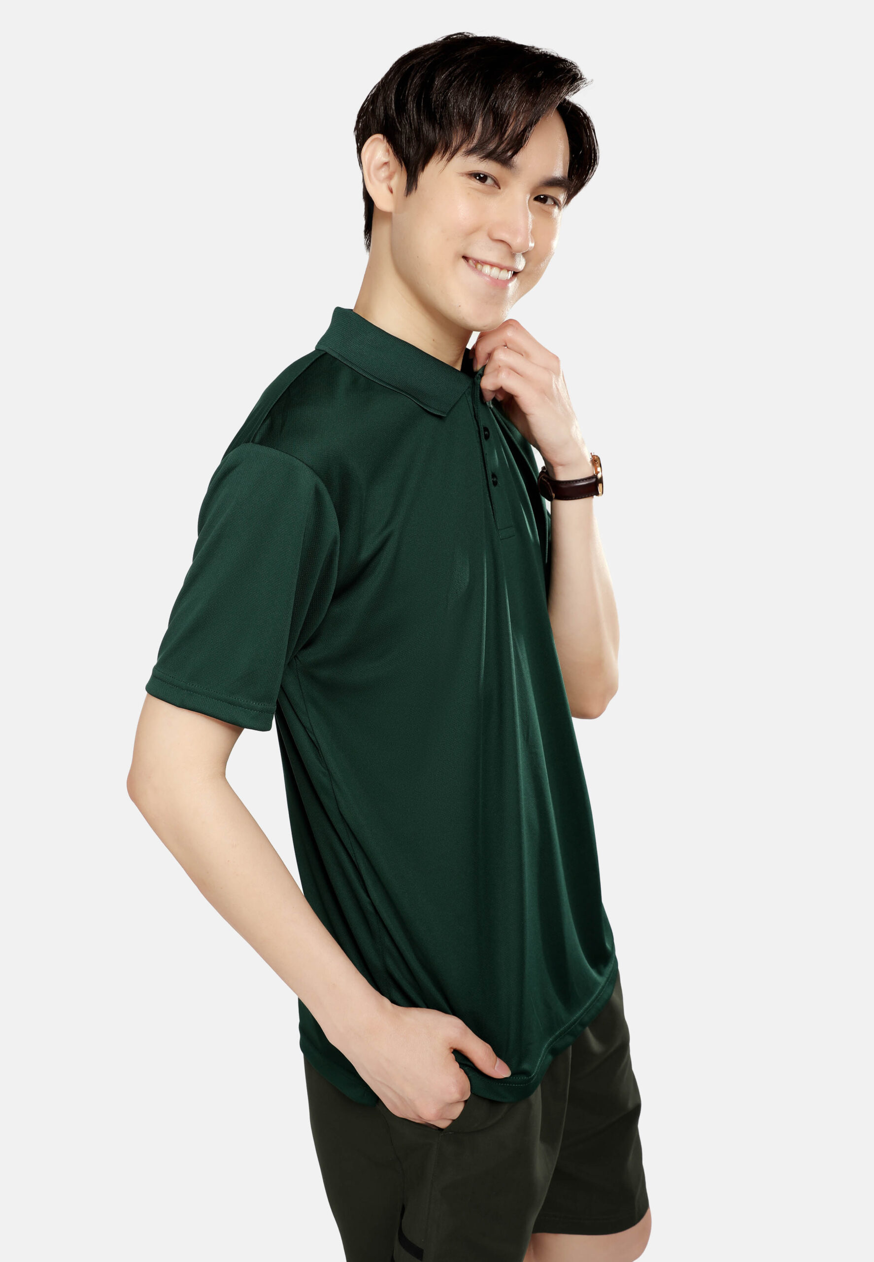 AIRtec Quick Dry Polo- Microfiber Mini Mesh-Dark Green (P-703-44) - Image 4