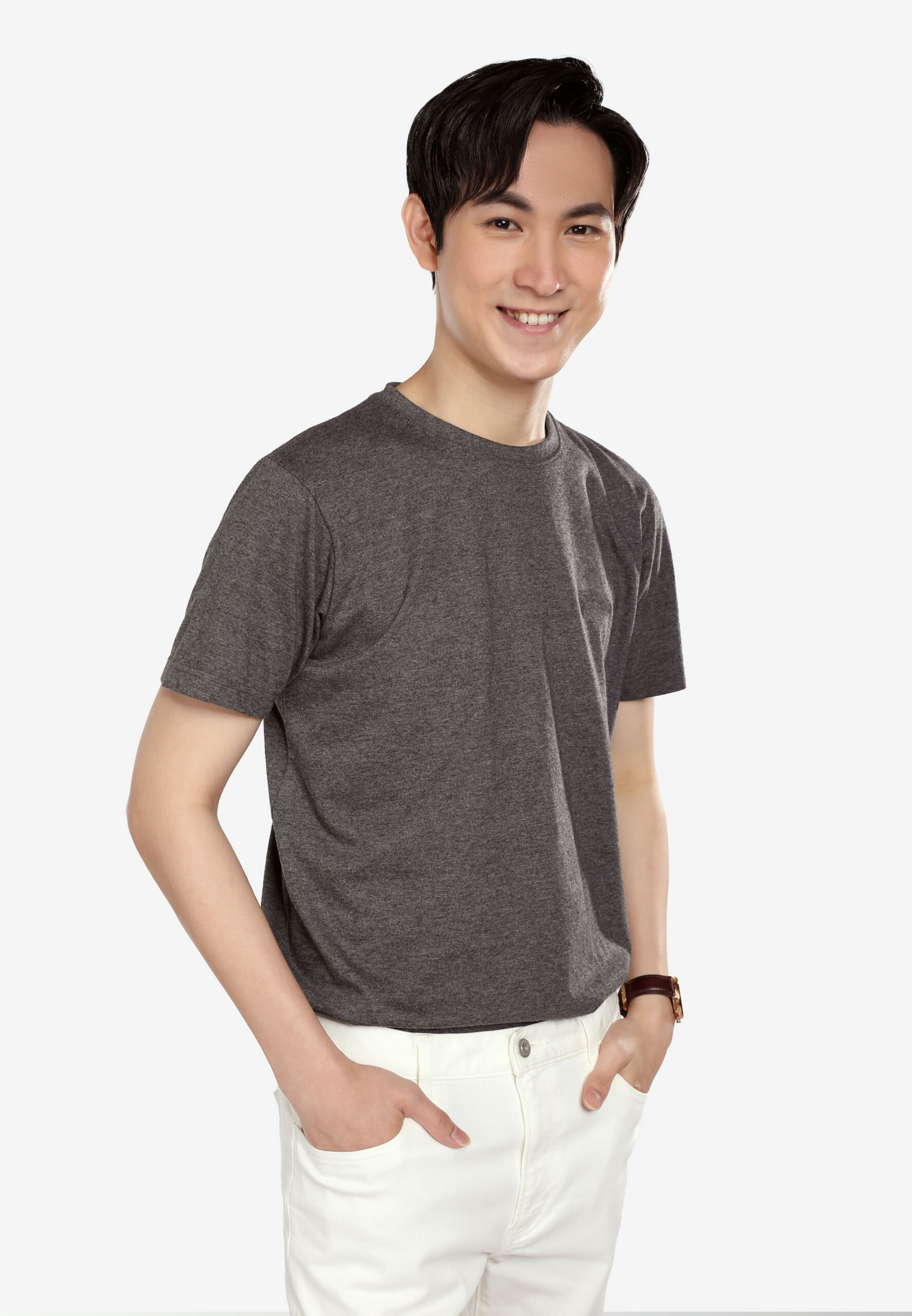 Premium Cotton Round Neck- Dark Melange (P-902-42) - Image 6