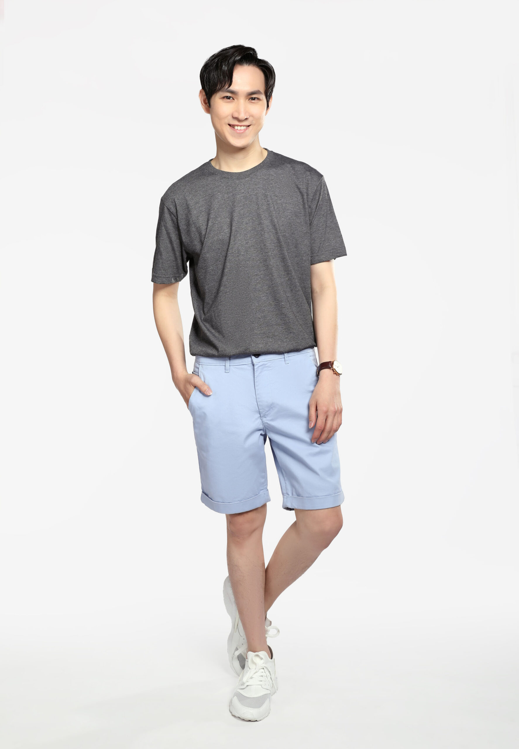 Cotton Round Neck (160 grams)- Dark Melange (P-901-42) - Image 7