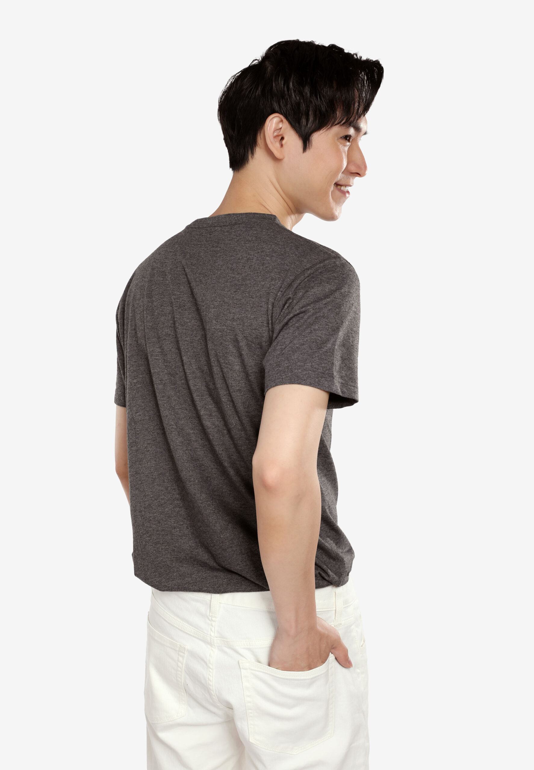 Premium Cotton Round Neck- Dark Melange (P-902-42) - Image 8
