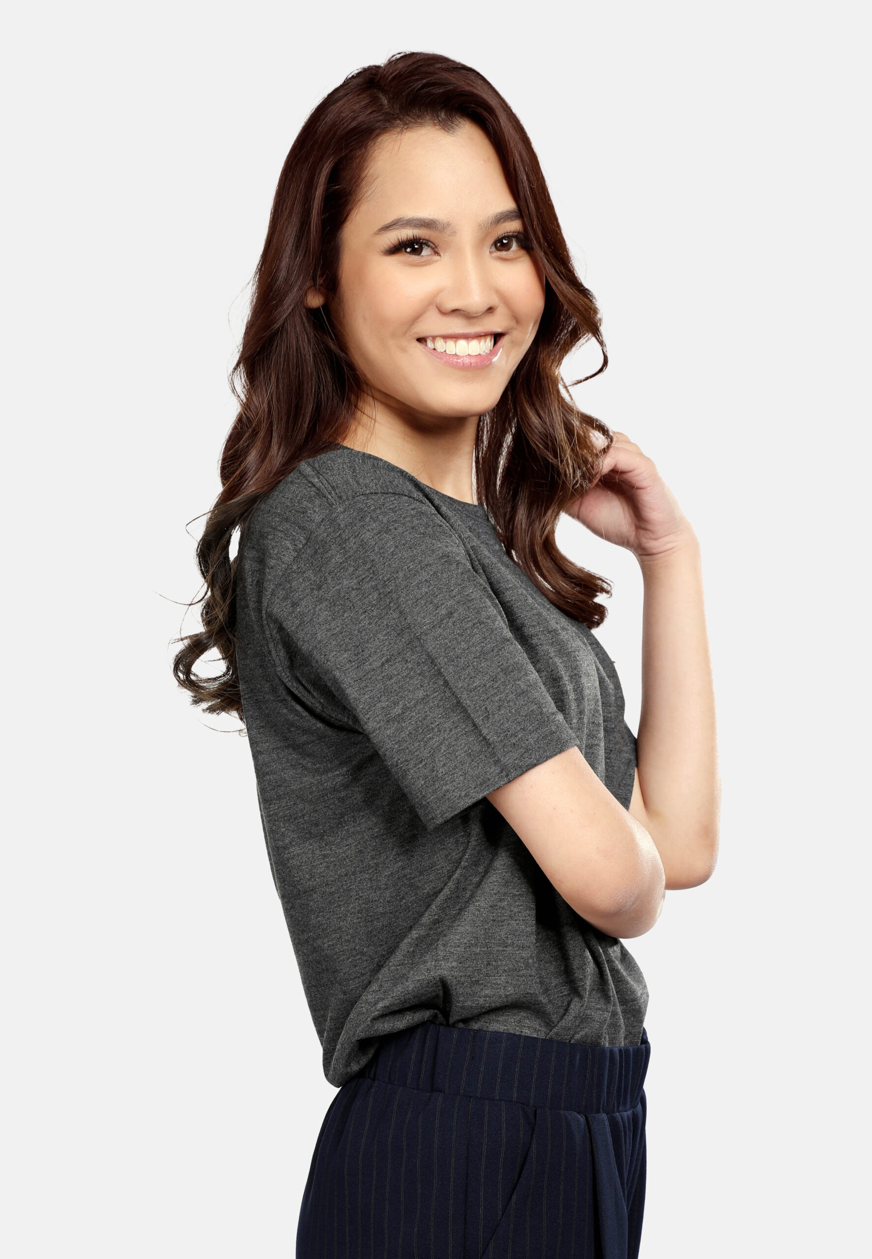 Premium Cotton Round Neck- Dark Melange (P-902-42) - Image 4