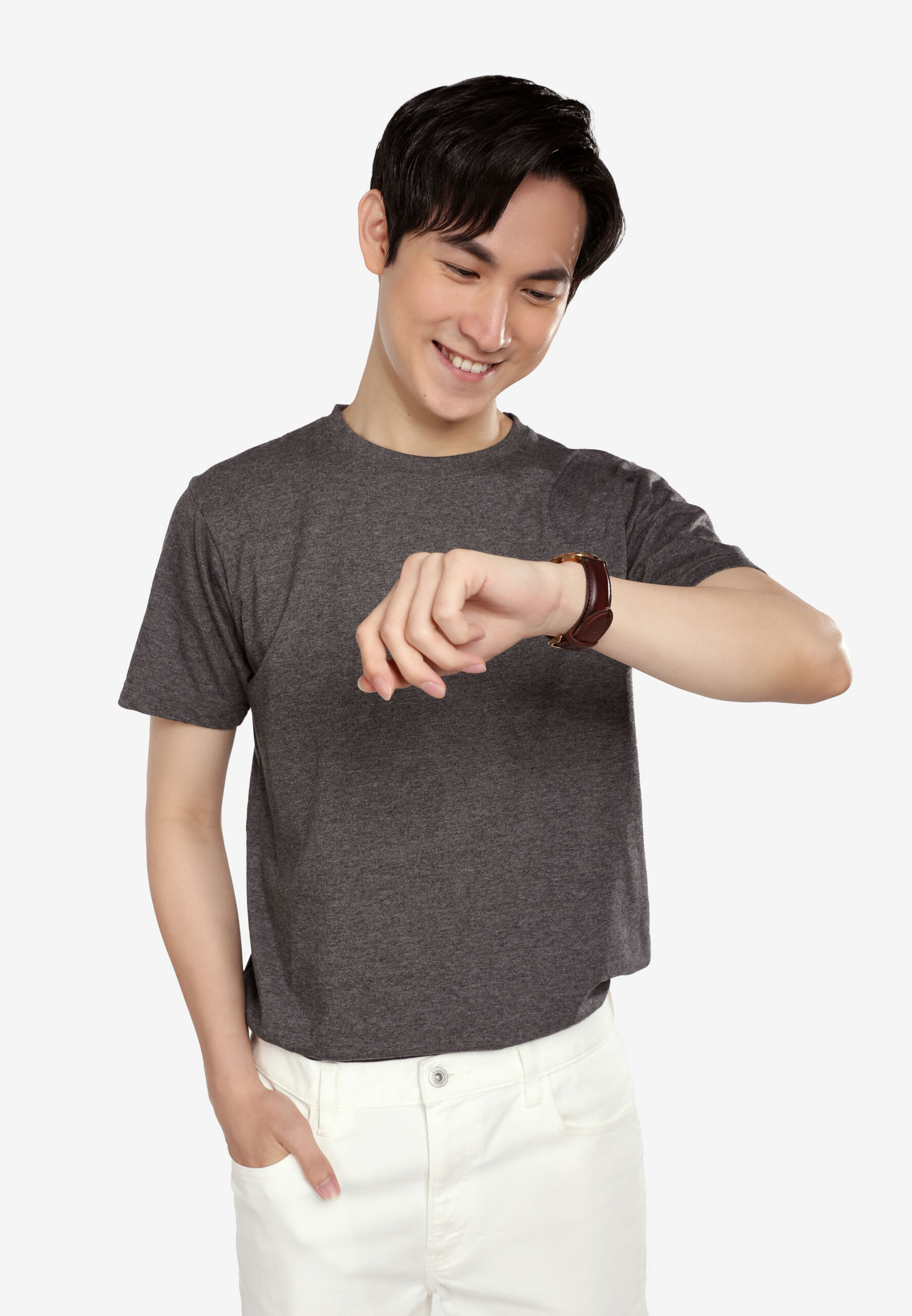 Premium Cotton Round Neck- Dark Melange (P-902-42) - Image 9
