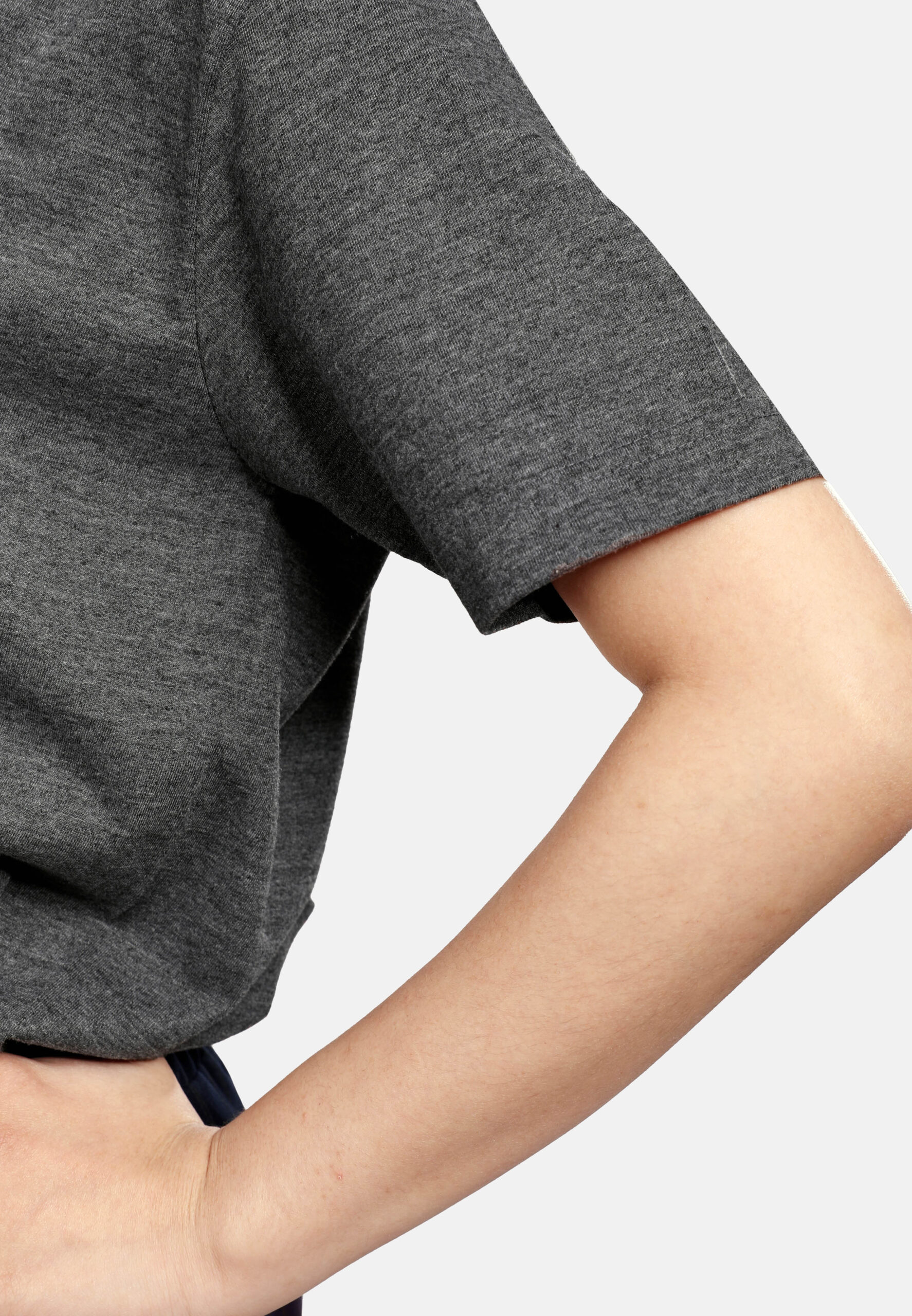 Premium Cotton Round Neck- Dark Melange (P-902-42) - Image 5