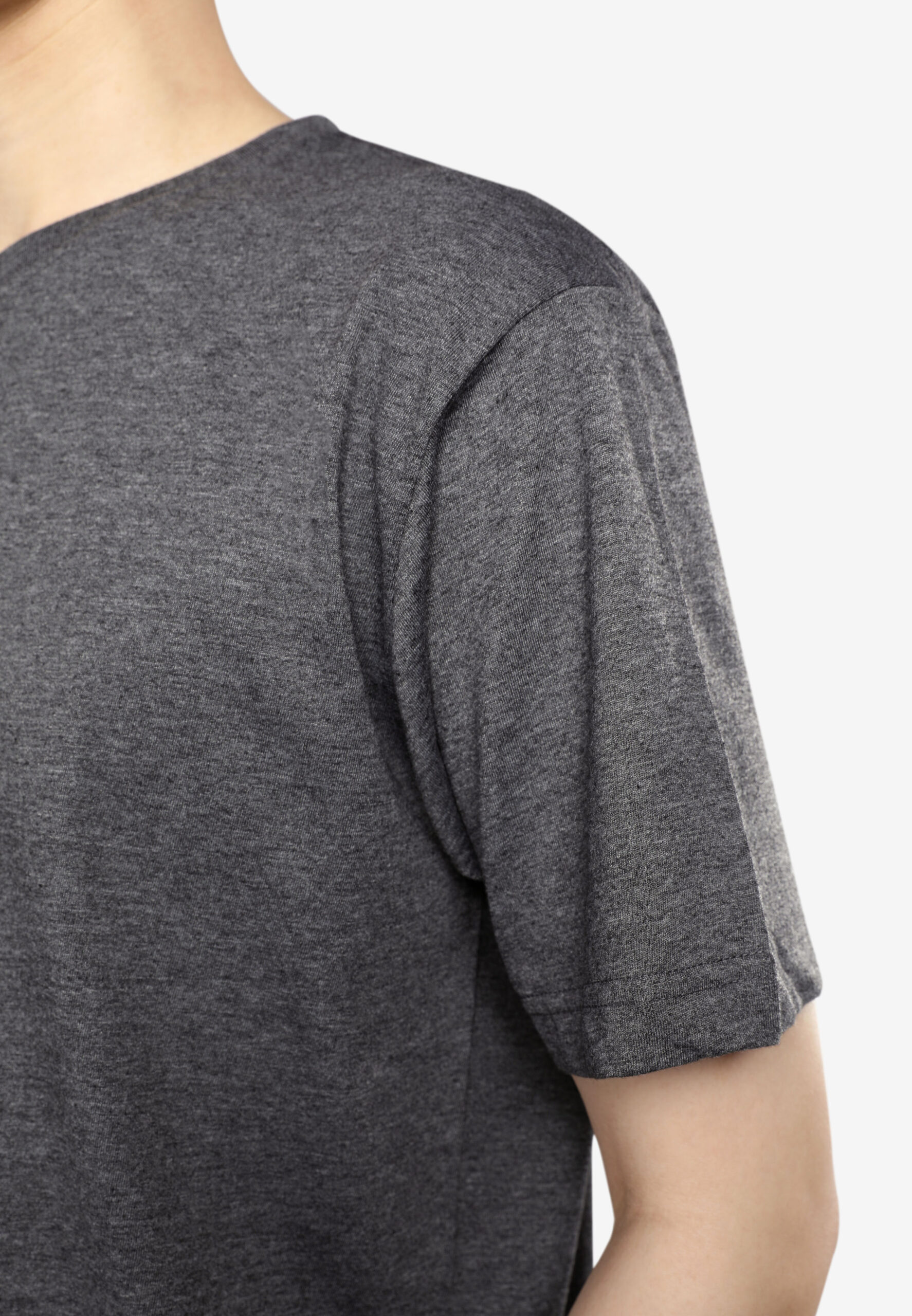 Cotton Round Neck (160 grams)- Dark Melange (P-901-42) - Image 10