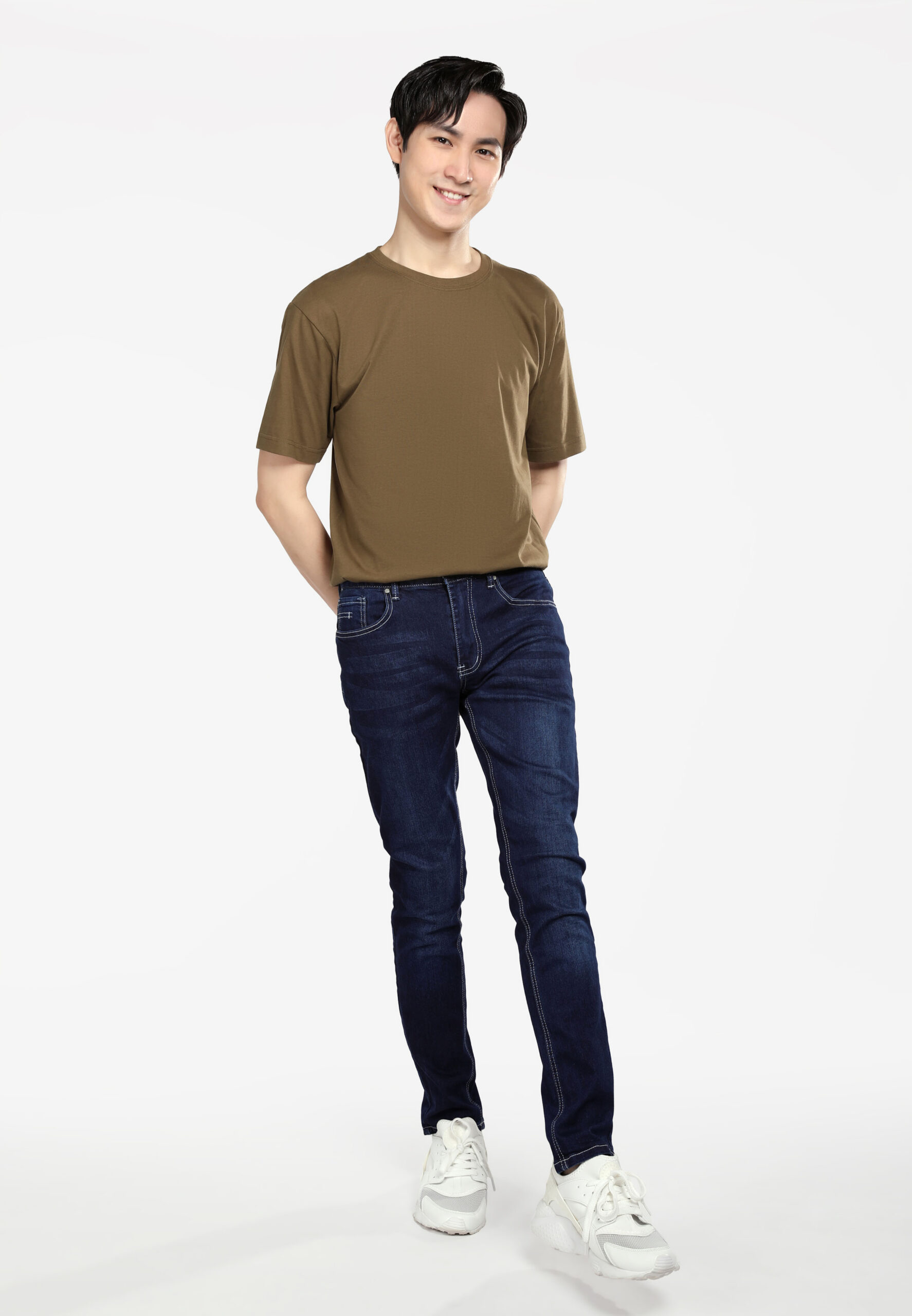 100% Cotton Round Neck (160 grams)- Khaki (P-901-59) - Image 7