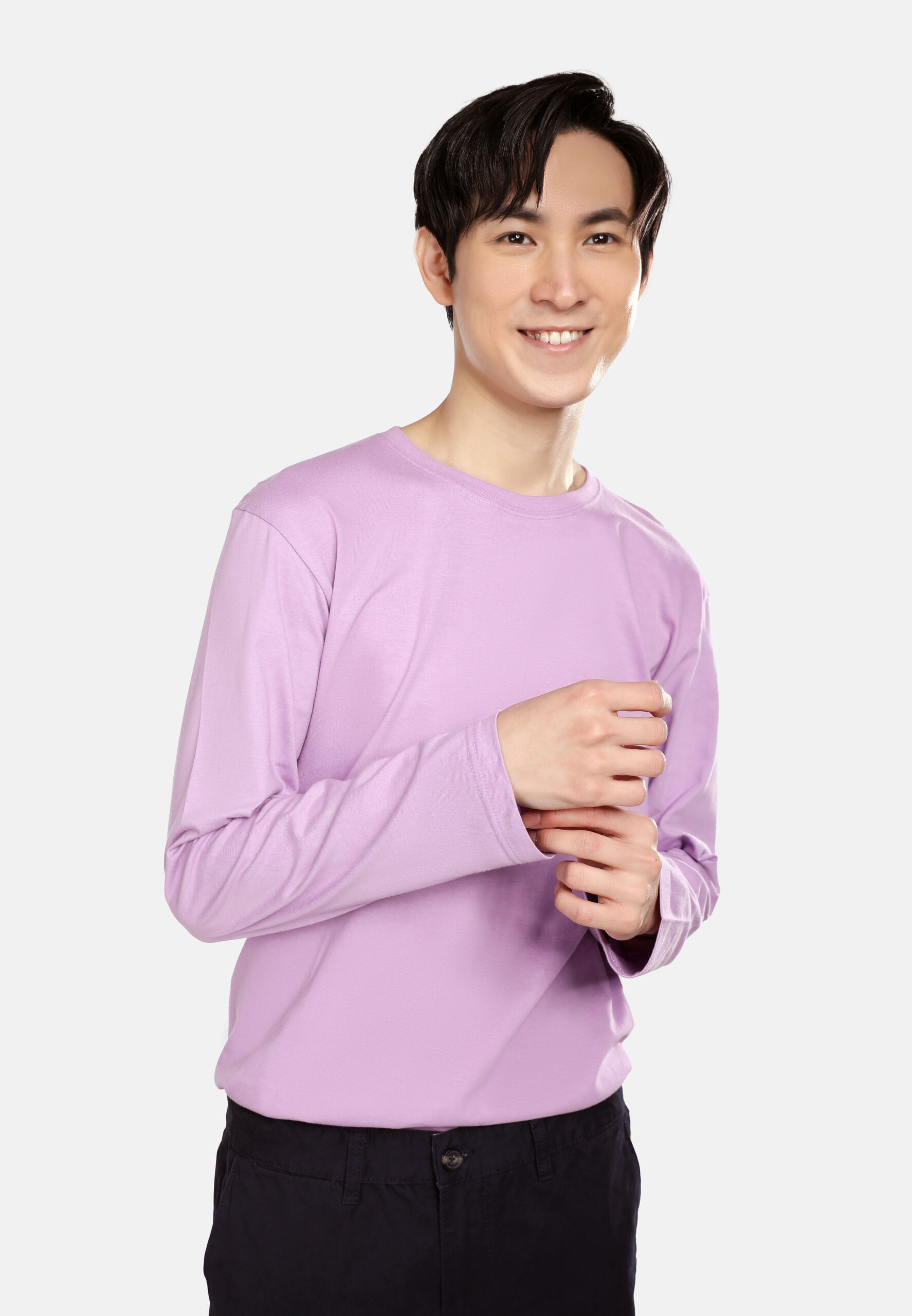 100% Cotton Long Sleeve Round Neck- Lavender (P-601-46) - Image 6