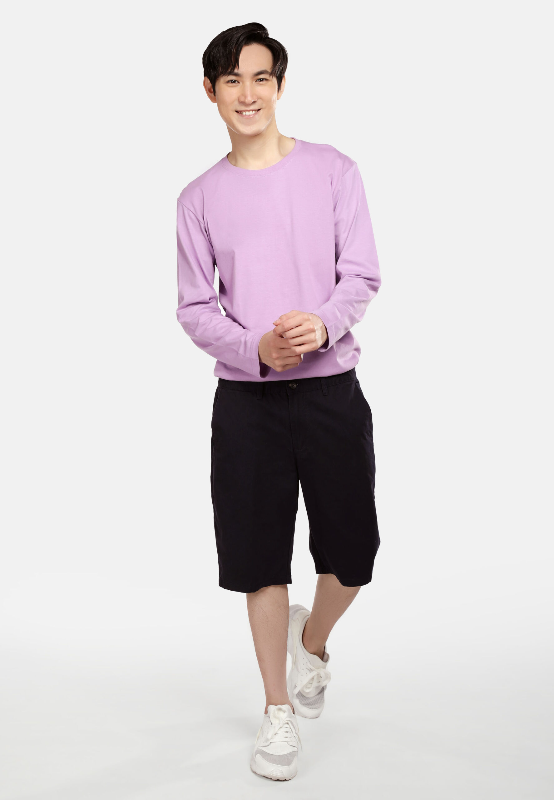 100% Cotton Long Sleeve Round Neck- Lavender (P-601-46) - Image 7