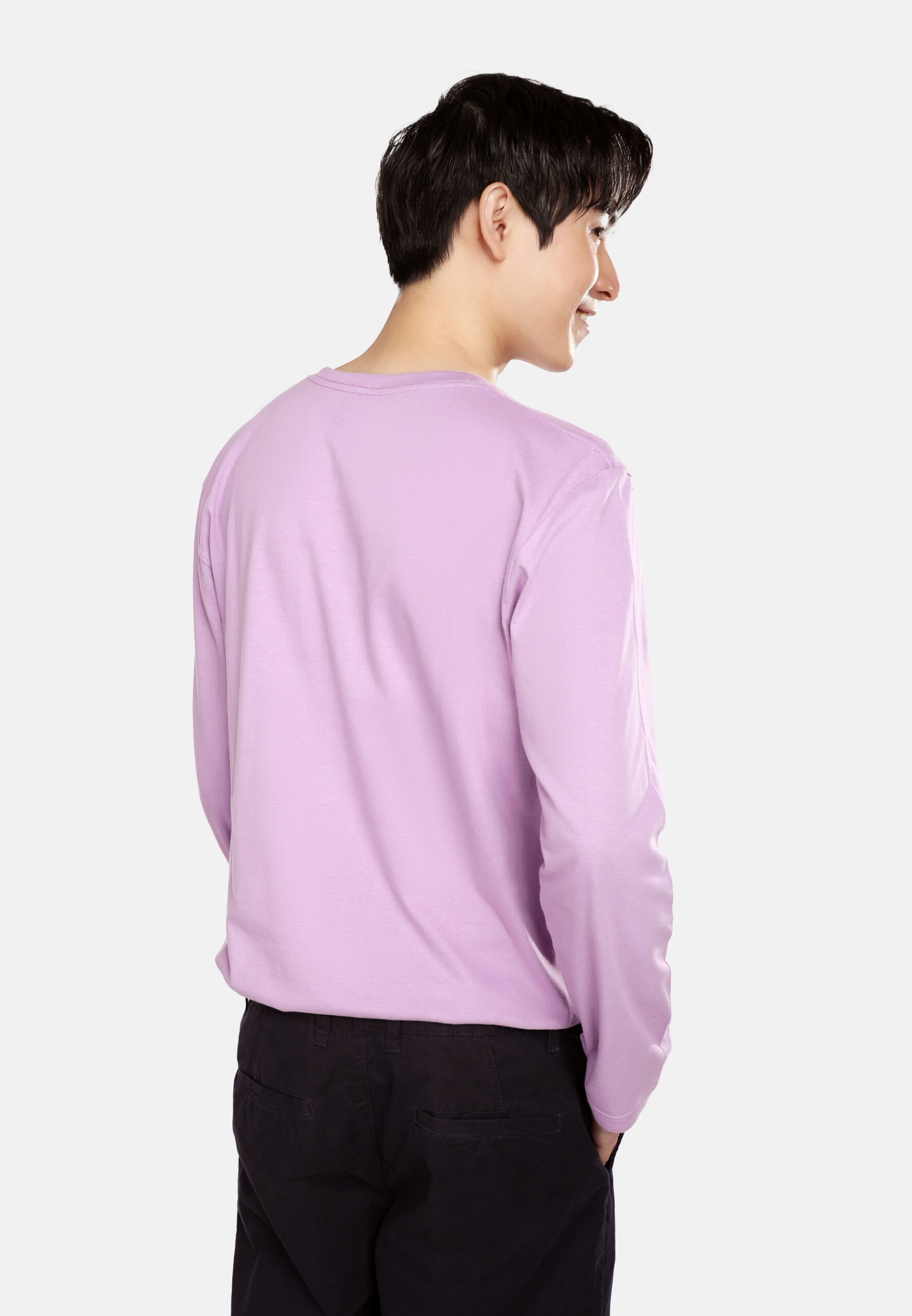 100% Cotton Long Sleeve Round Neck- Lavender (P-601-46) - Image 8
