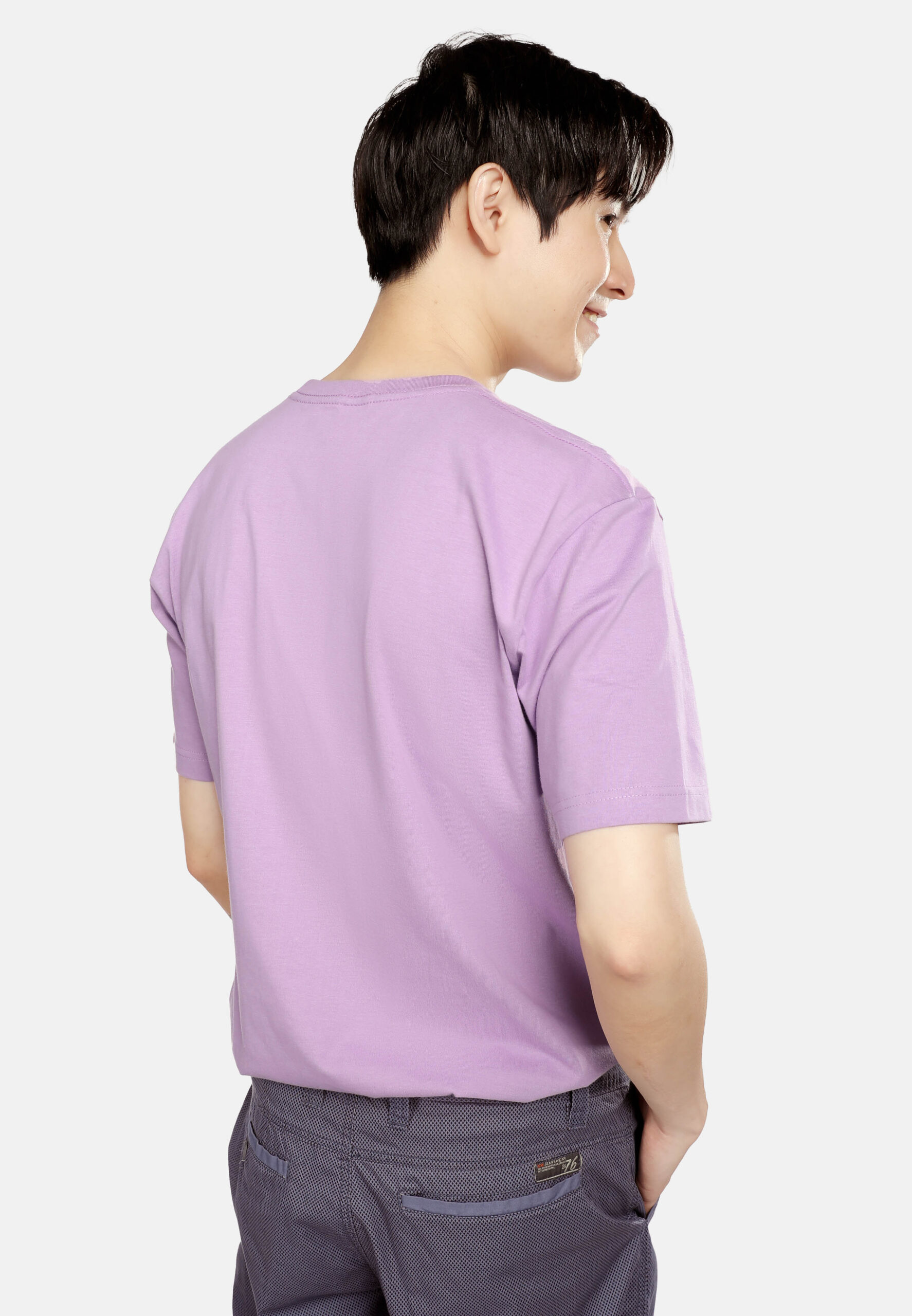 100% Cotton Round Neck (160 grams)- Lavender (P-901-46) - Image 3