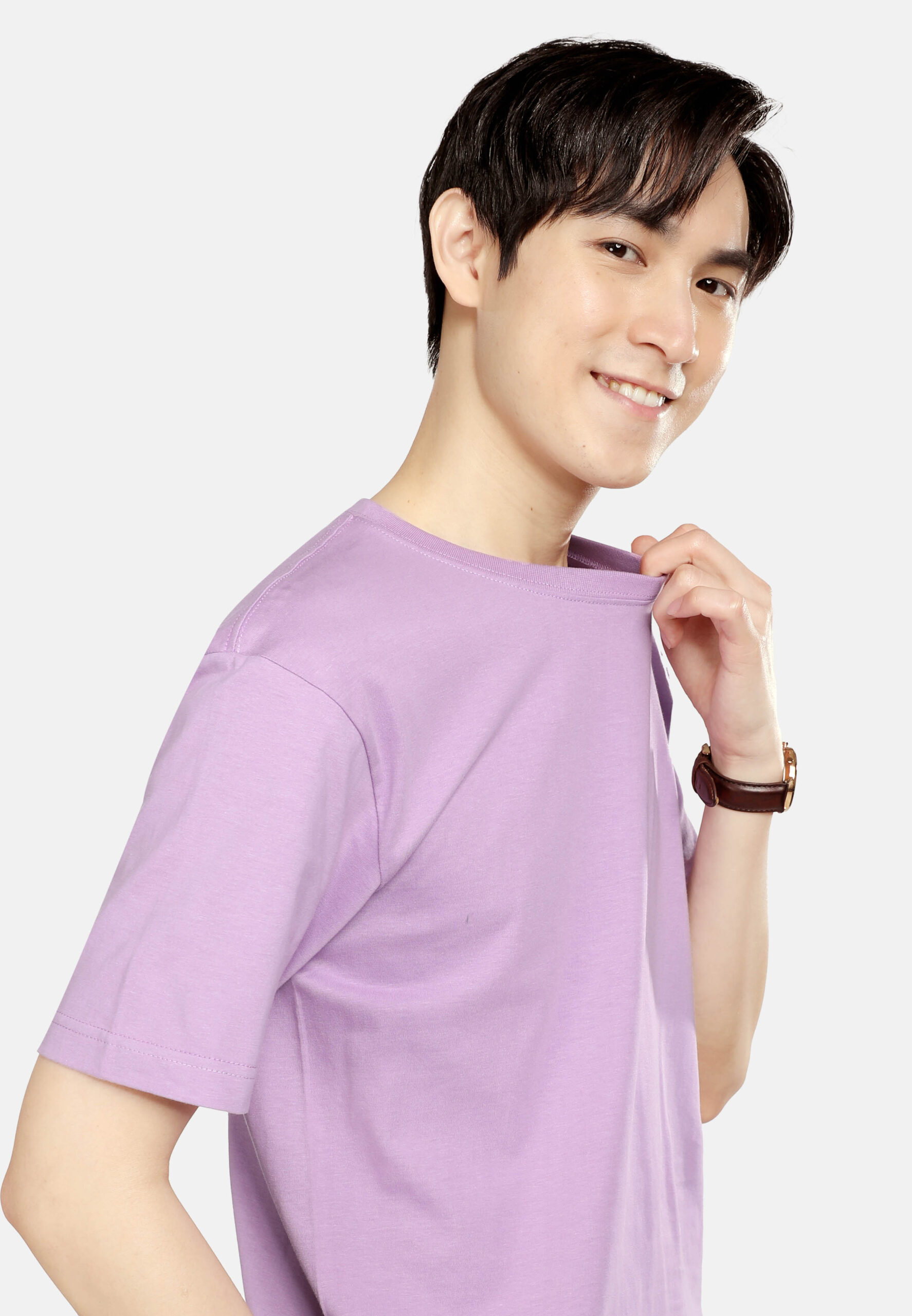 100% Cotton Round Neck (160 grams)- Lavender (P-901-46) - Image 4
