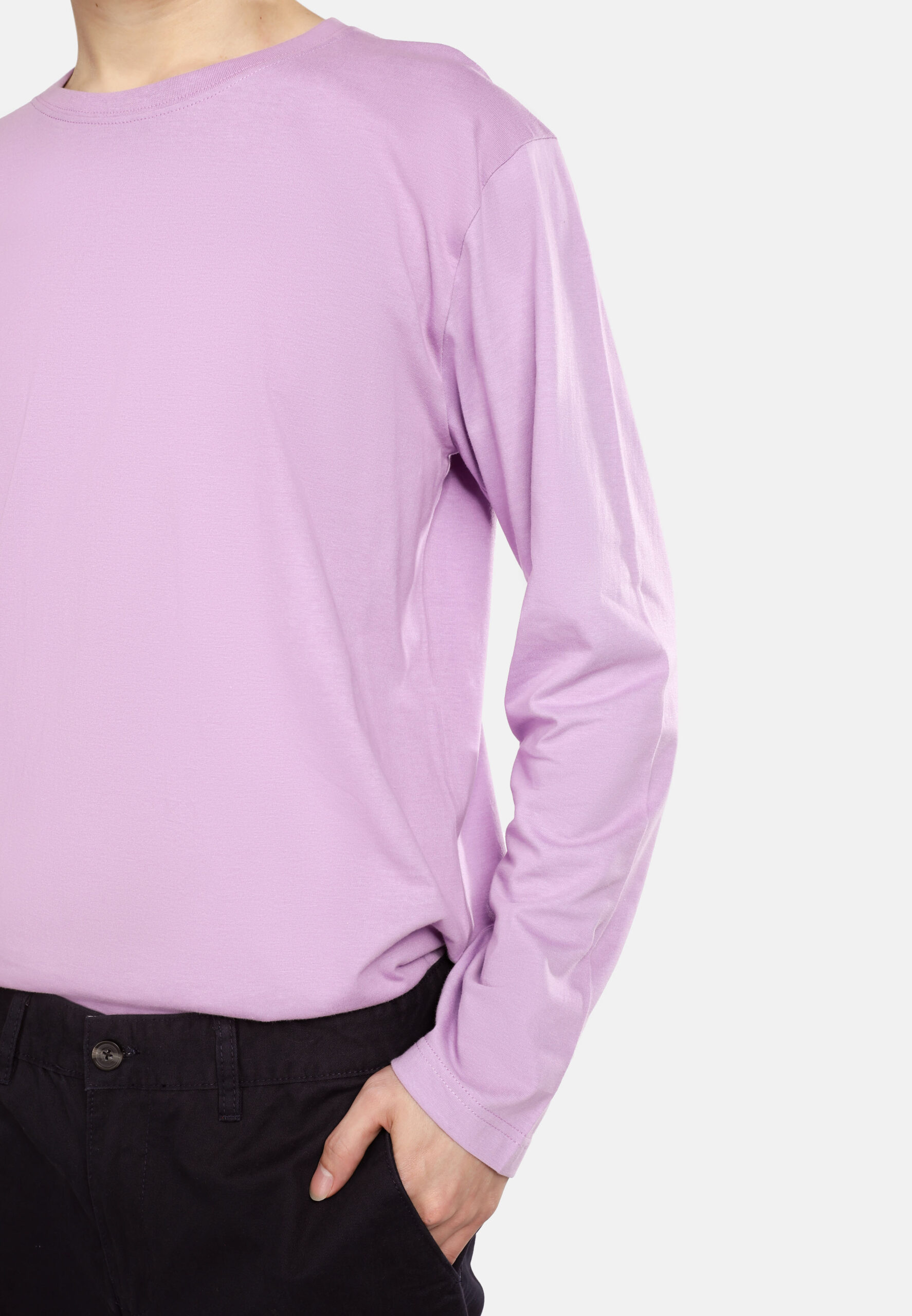 100% Cotton Long Sleeve Round Neck- Lavender (P-601-46) - Image 10