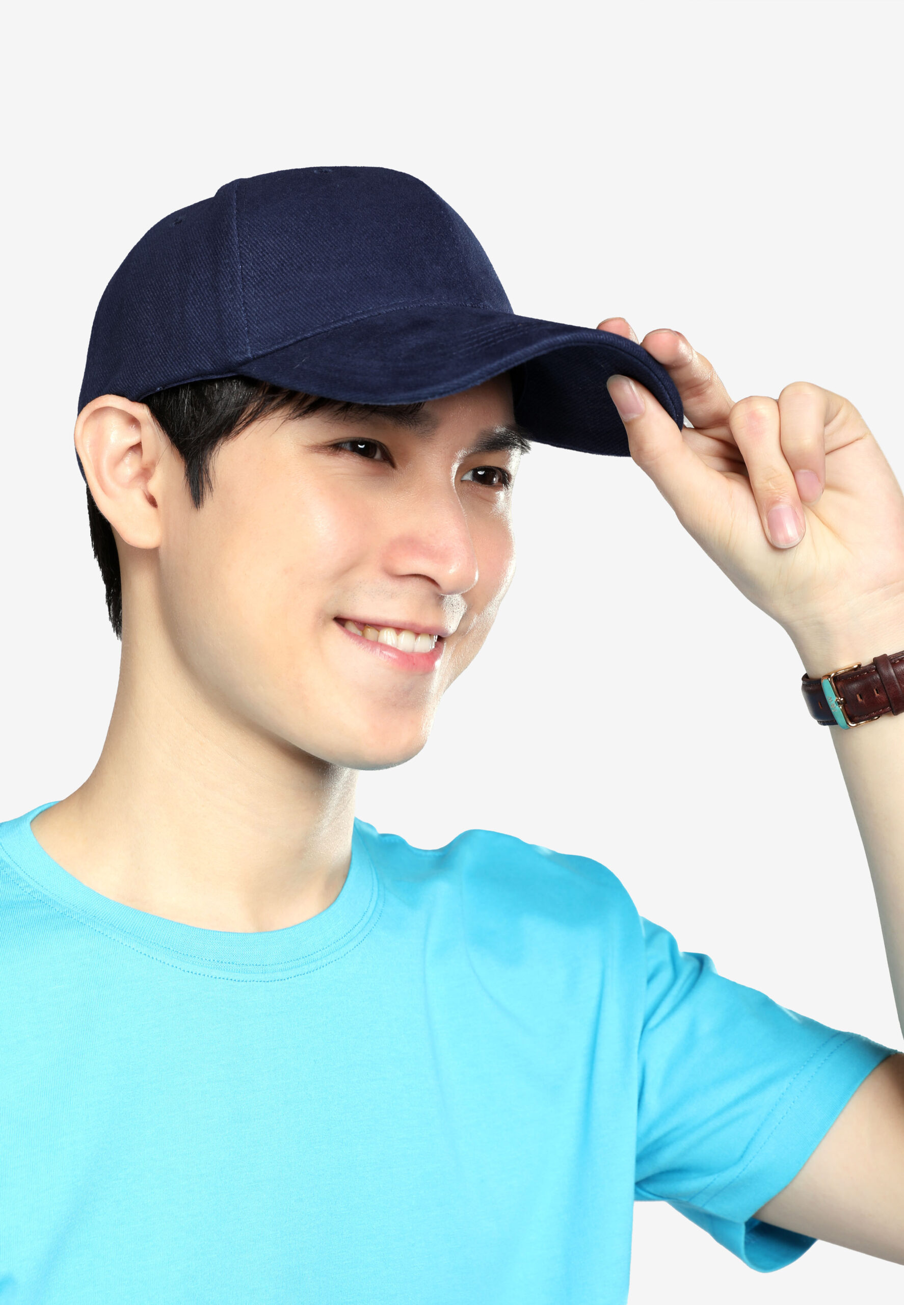 6 Panel Baseball Cap Adult Unisex-Navy (P-C01-08) - Image 6