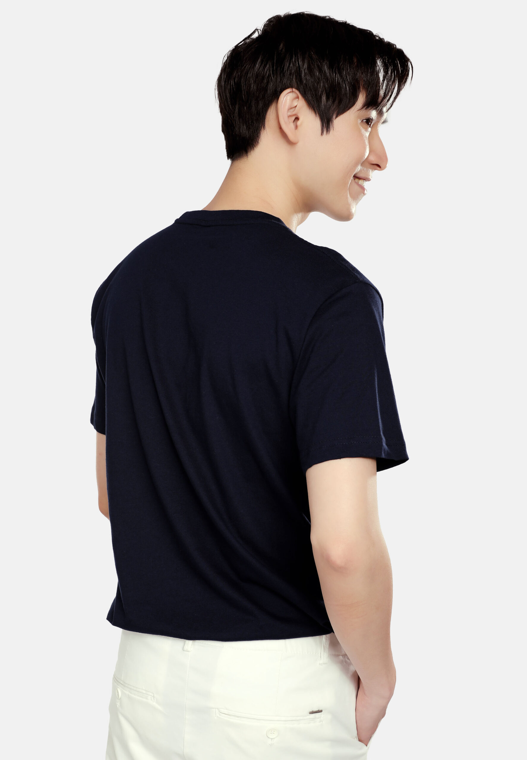 Premium Cotton Round Neck- Navy (P-902-08) - Image 3