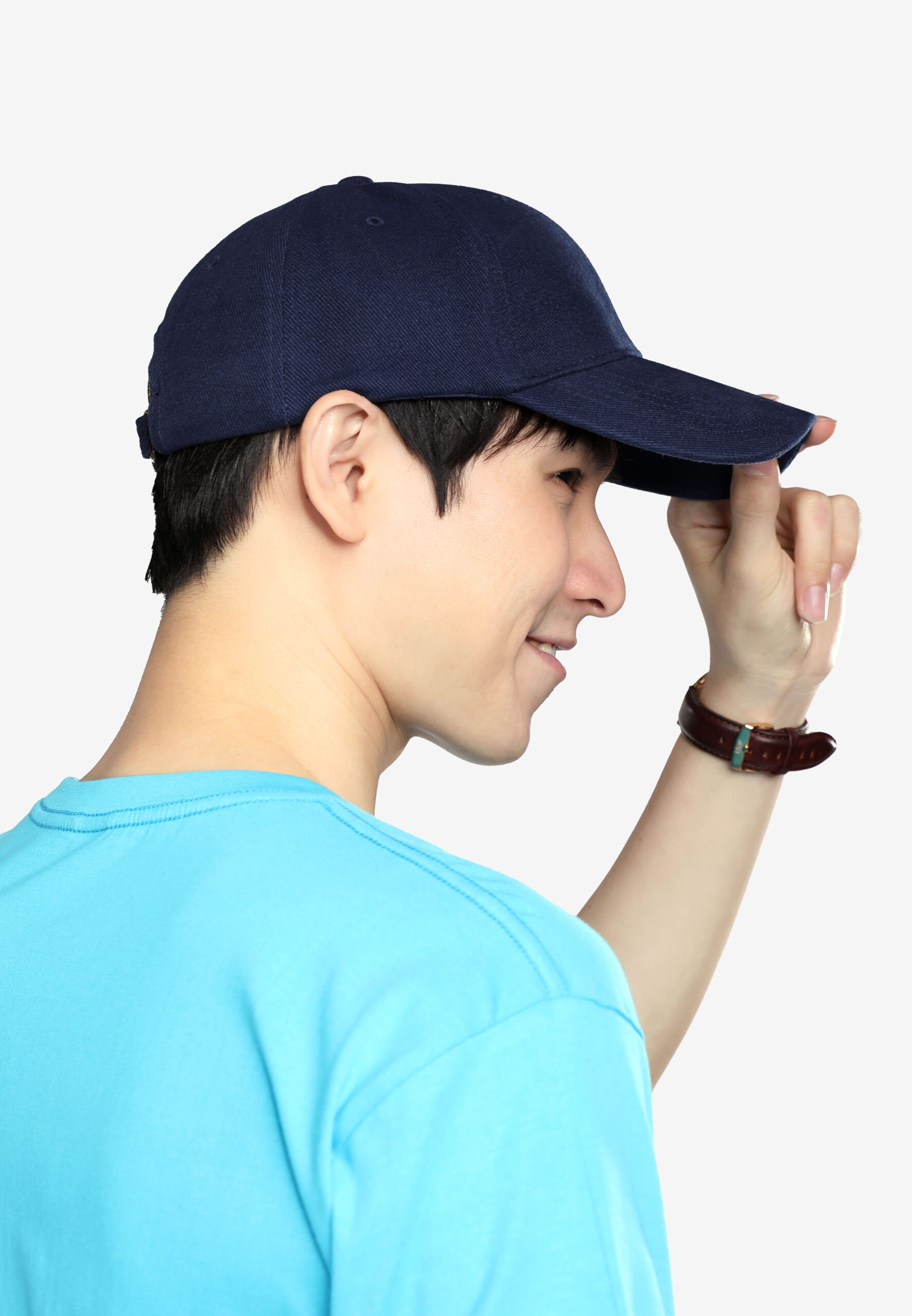 6 Panel Baseball Cap Adult Unisex-Navy (P-C01-08) - Image 7