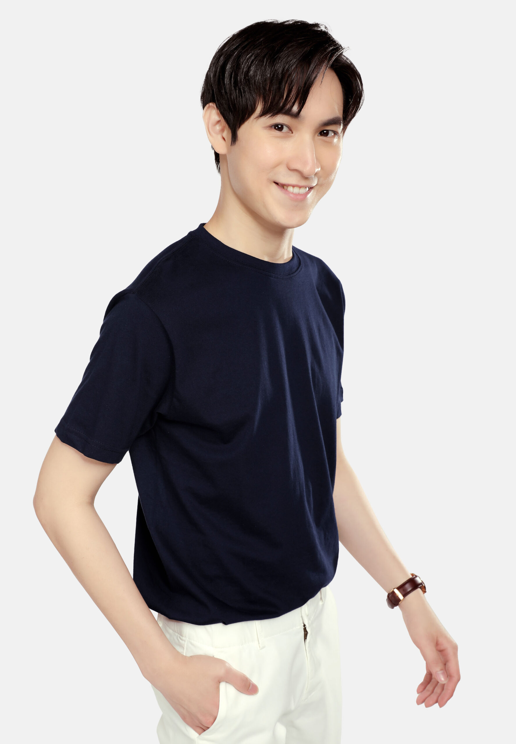 Premium Cotton Round Neck- Navy (P-902-08) - Image 4
