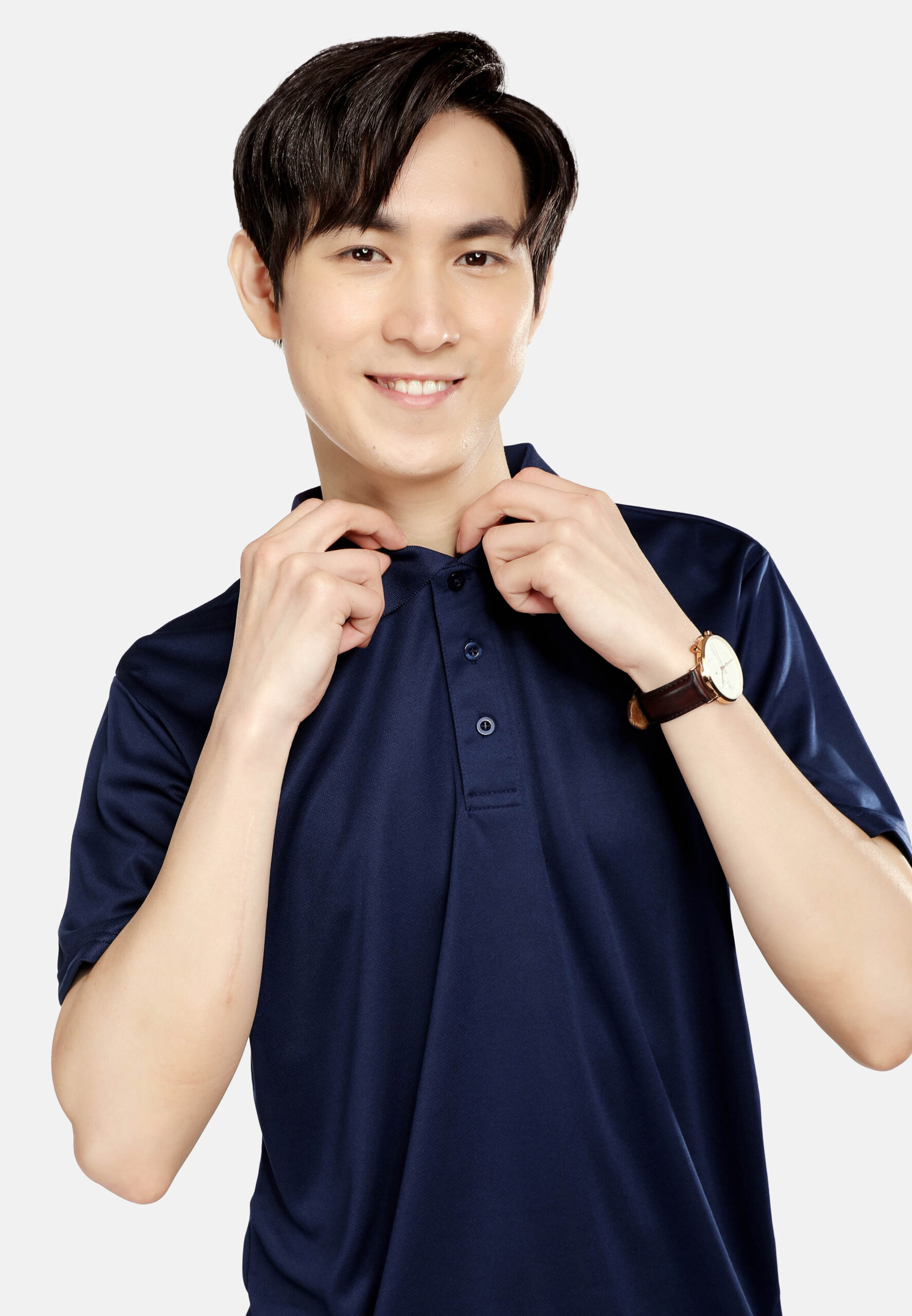 AIRtec Quick Dry Polo- Microfiber Mini Mesh-Navy (P-703-08) - Image 4