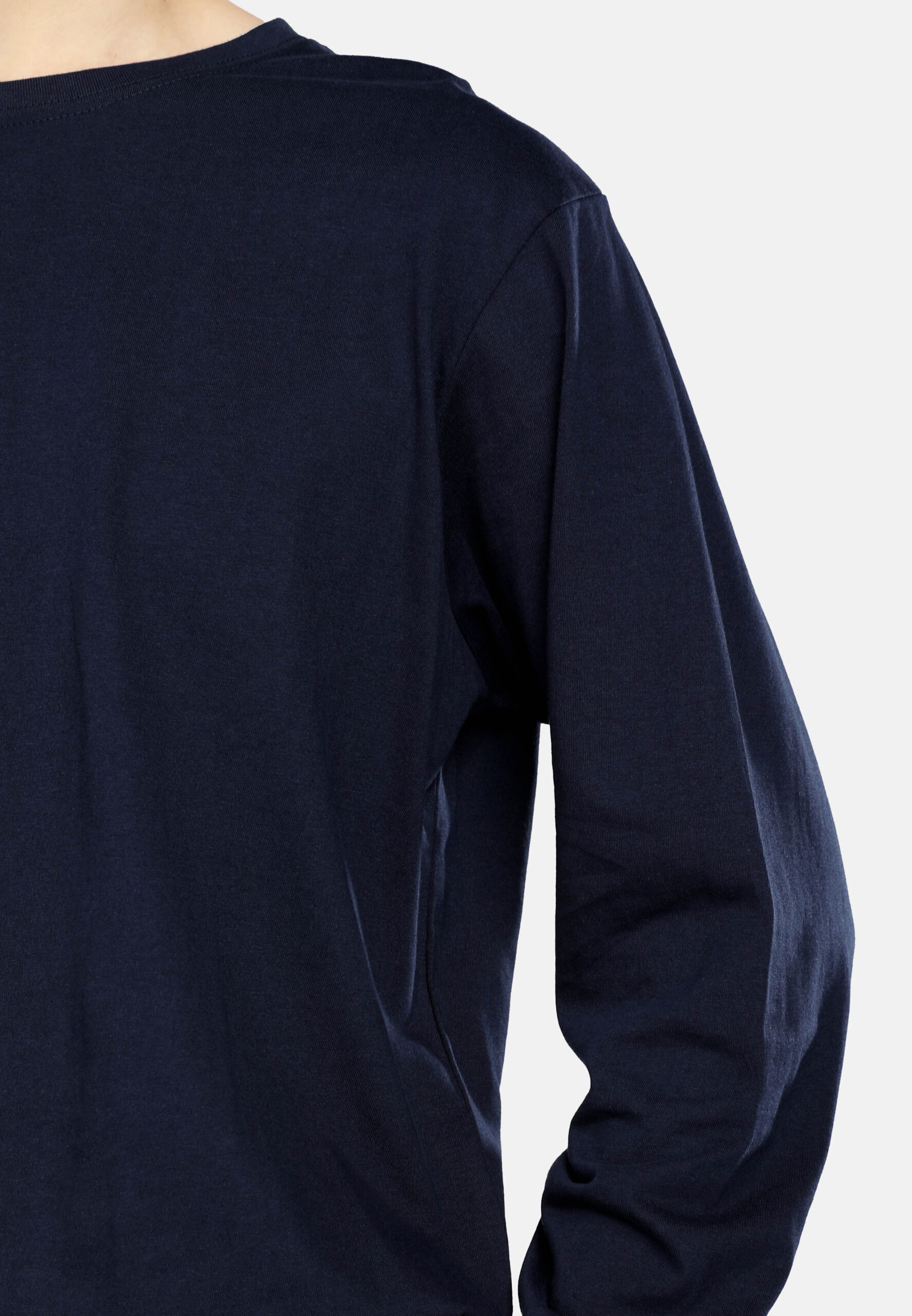 100% Cotton Long Sleeve Round Neck- Navy (P-601-08) - Image 5