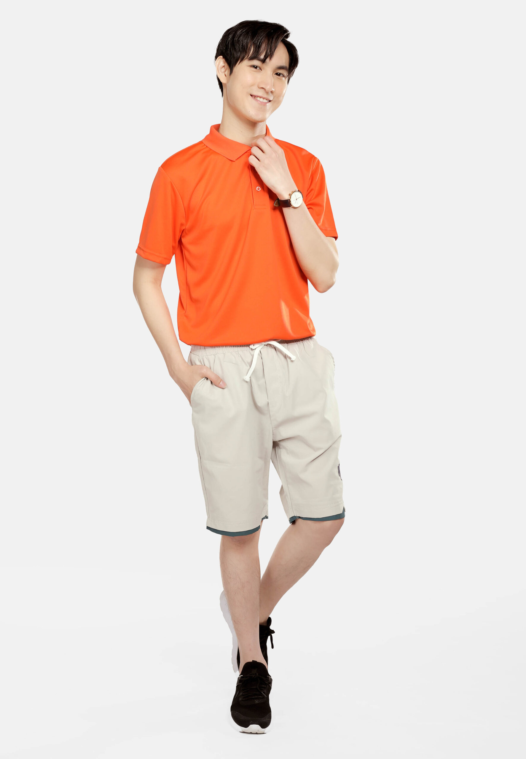 AIRtec Quick Dry Polo- Microfiber Mini Mesh-Orange (P-703-04) - Image 8