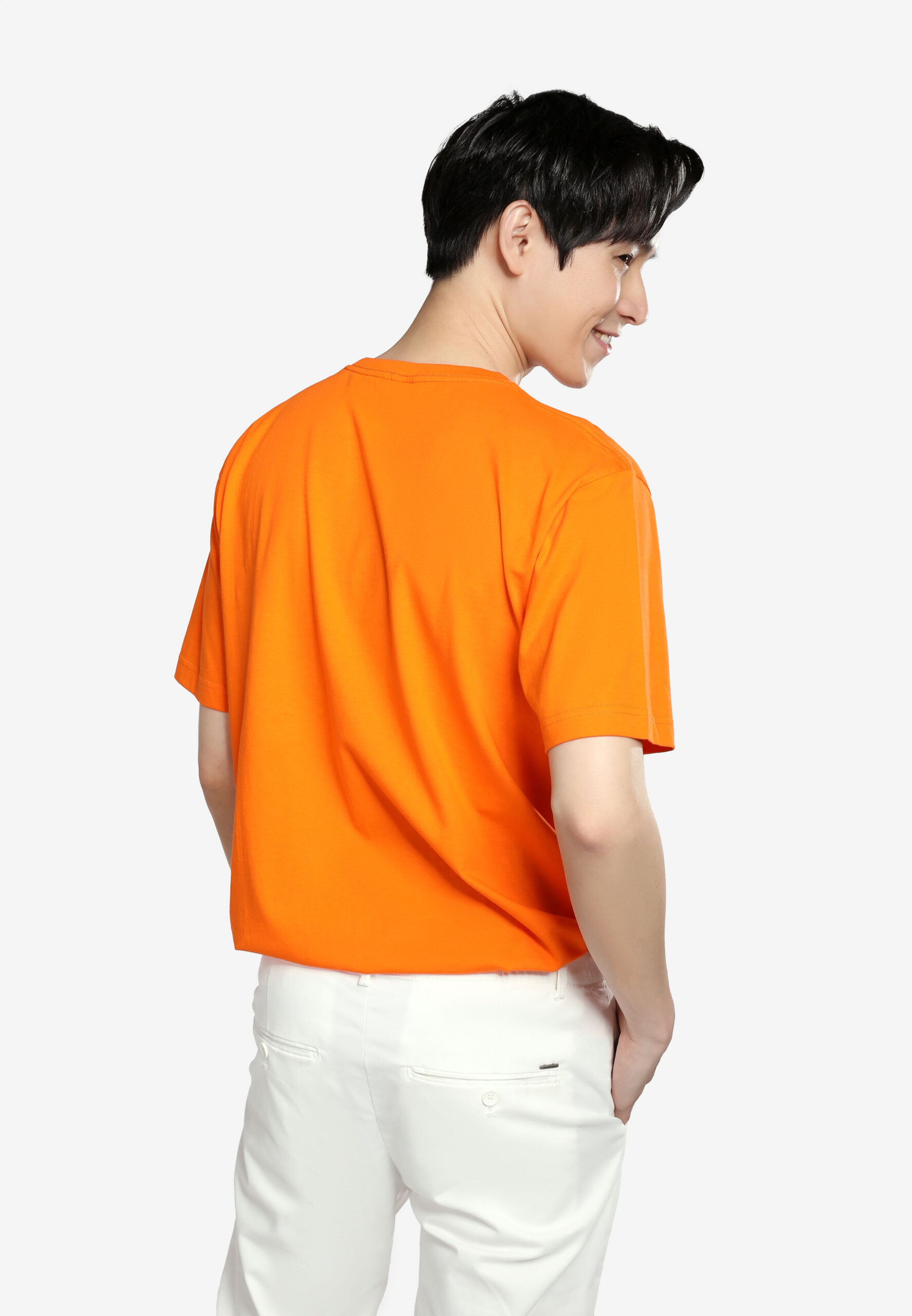 100% Cotton Round Neck (160 grams)- Orange (P-901-04) - Image 3
