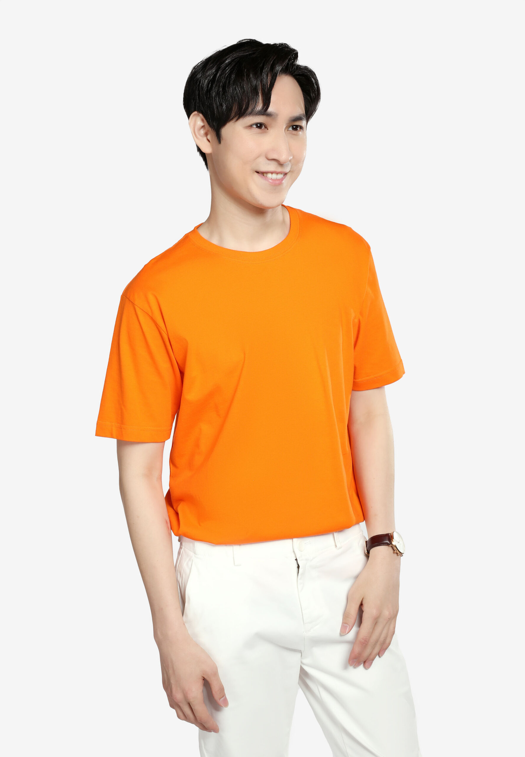 100% Cotton Round Neck (160 grams)- Orange (P-901-04) - Image 4