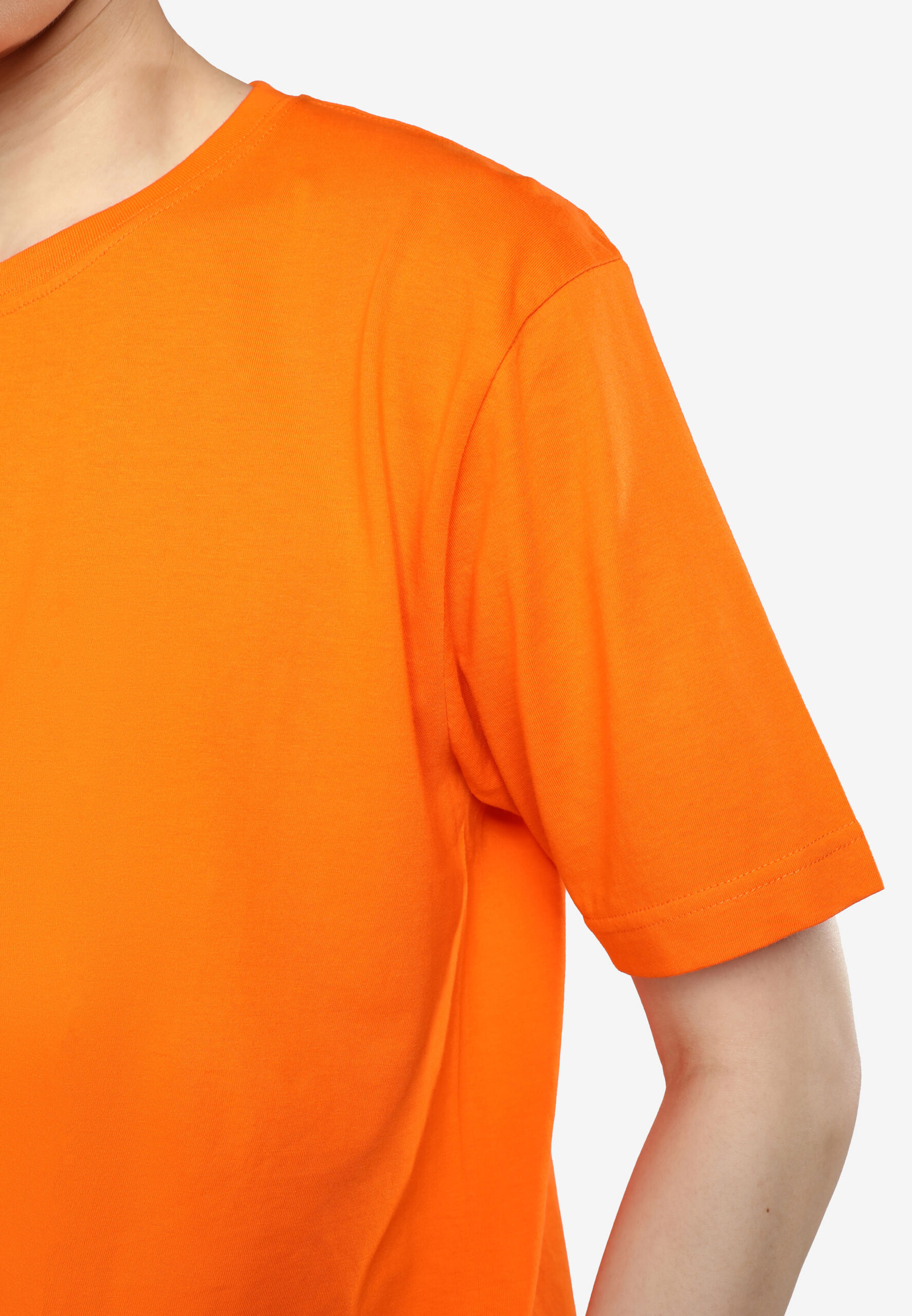 100% Cotton Round Neck (160 grams)- Orange (P-901-04) - Image 5
