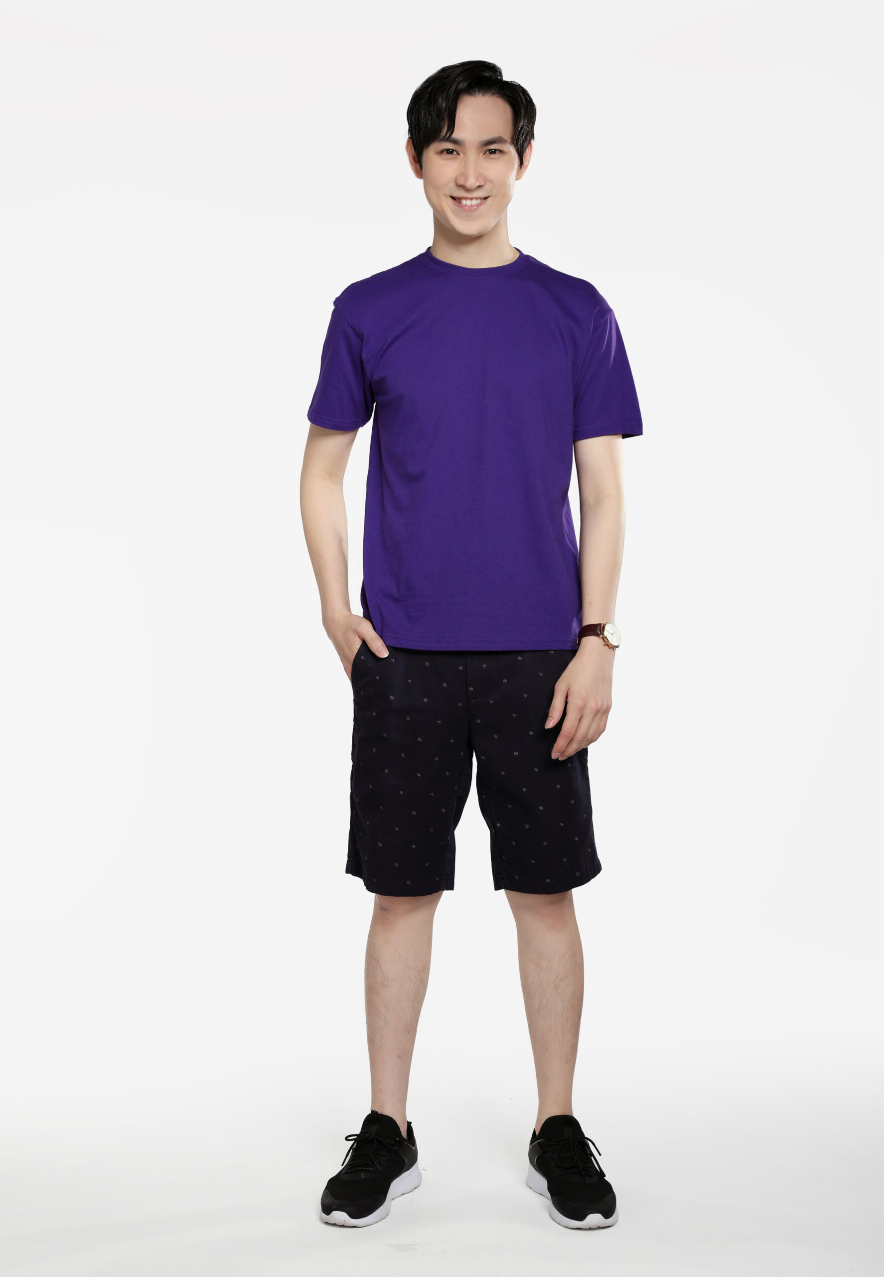 100% Cotton Round Neck (160 grams)- Purple (P-901-29) - Image 7