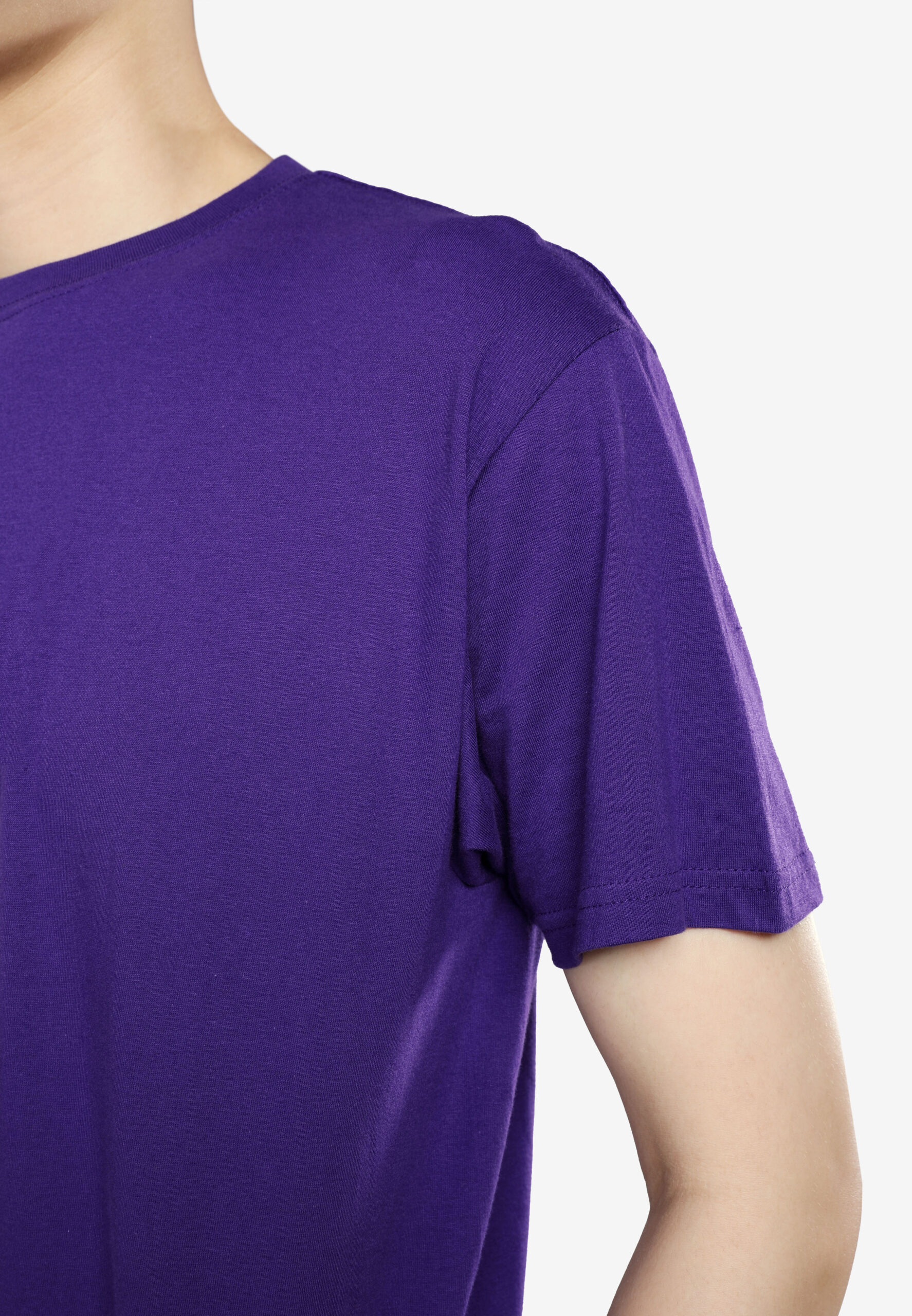 100% Cotton Round Neck (160 grams)- Purple (P-901-29) - Image 10