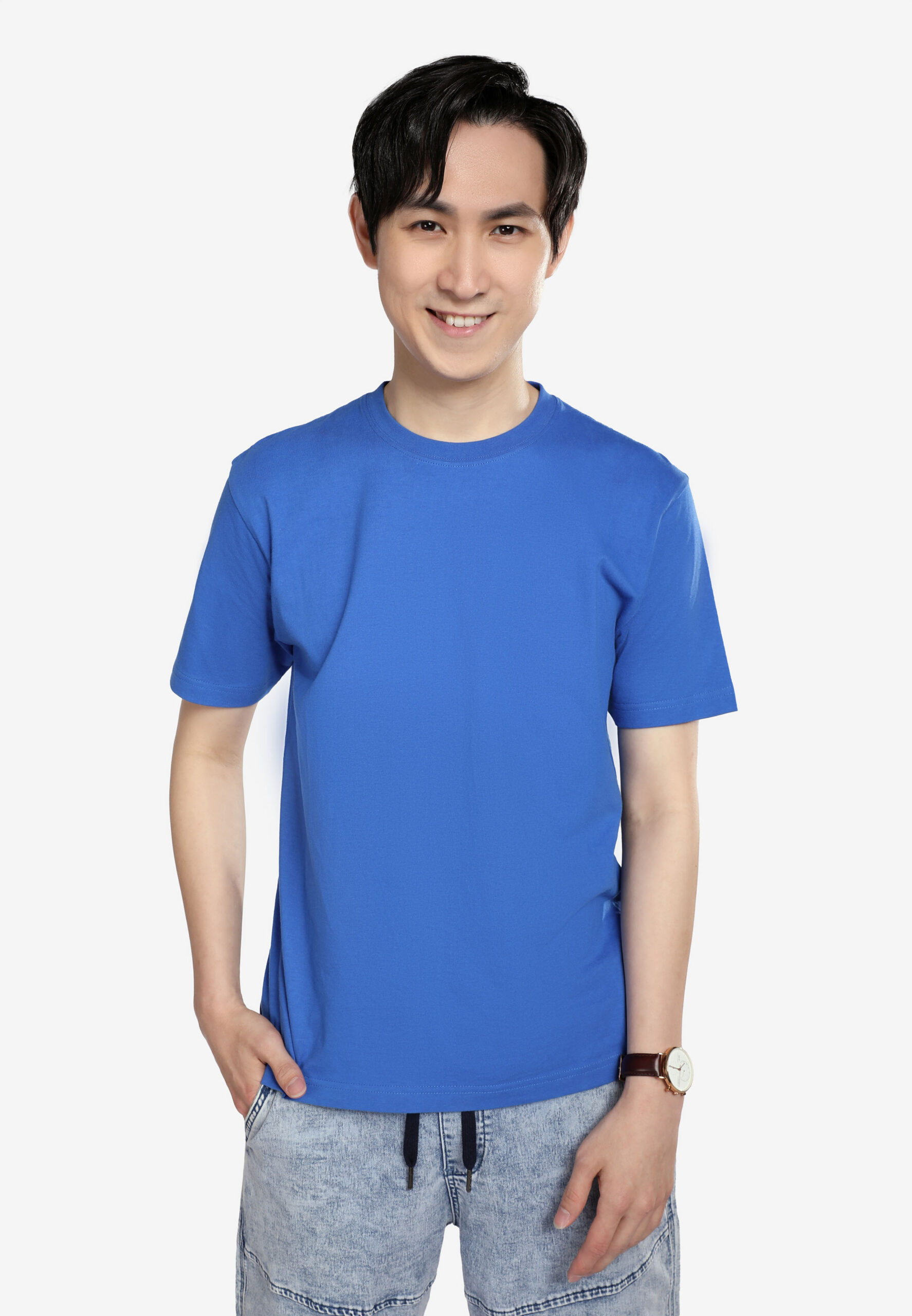 100% Cotton Round Neck (160 grams)- Royal (P-901-05) - Image 6