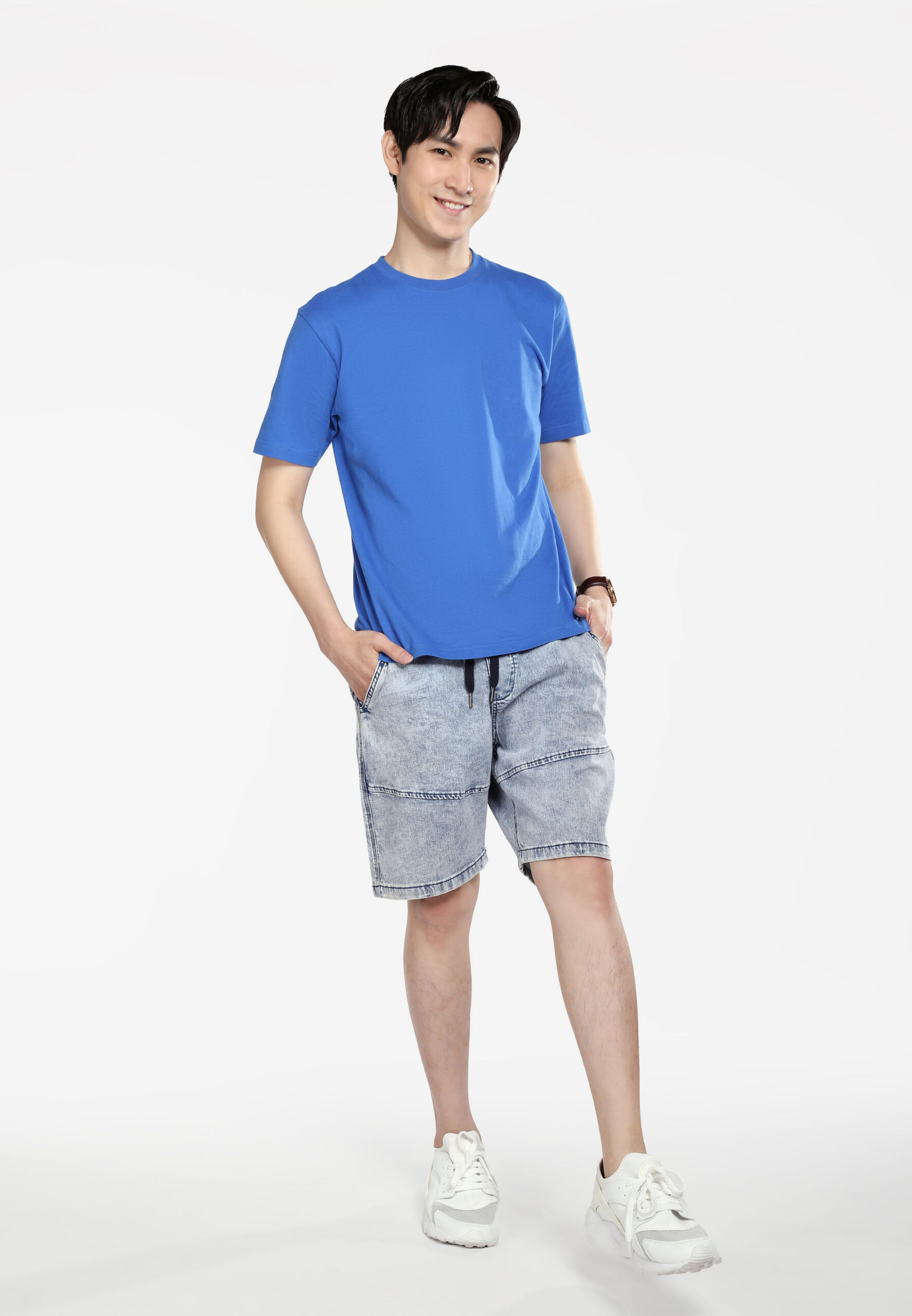100% Cotton Round Neck (160 grams)- Royal (P-901-05) - Image 7